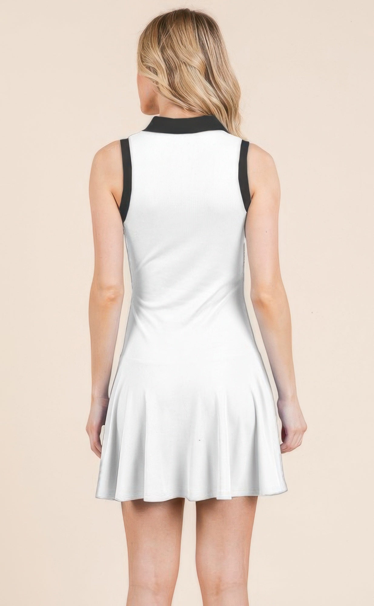 Contrast Collar Drop Waist Tennis Mini Dress