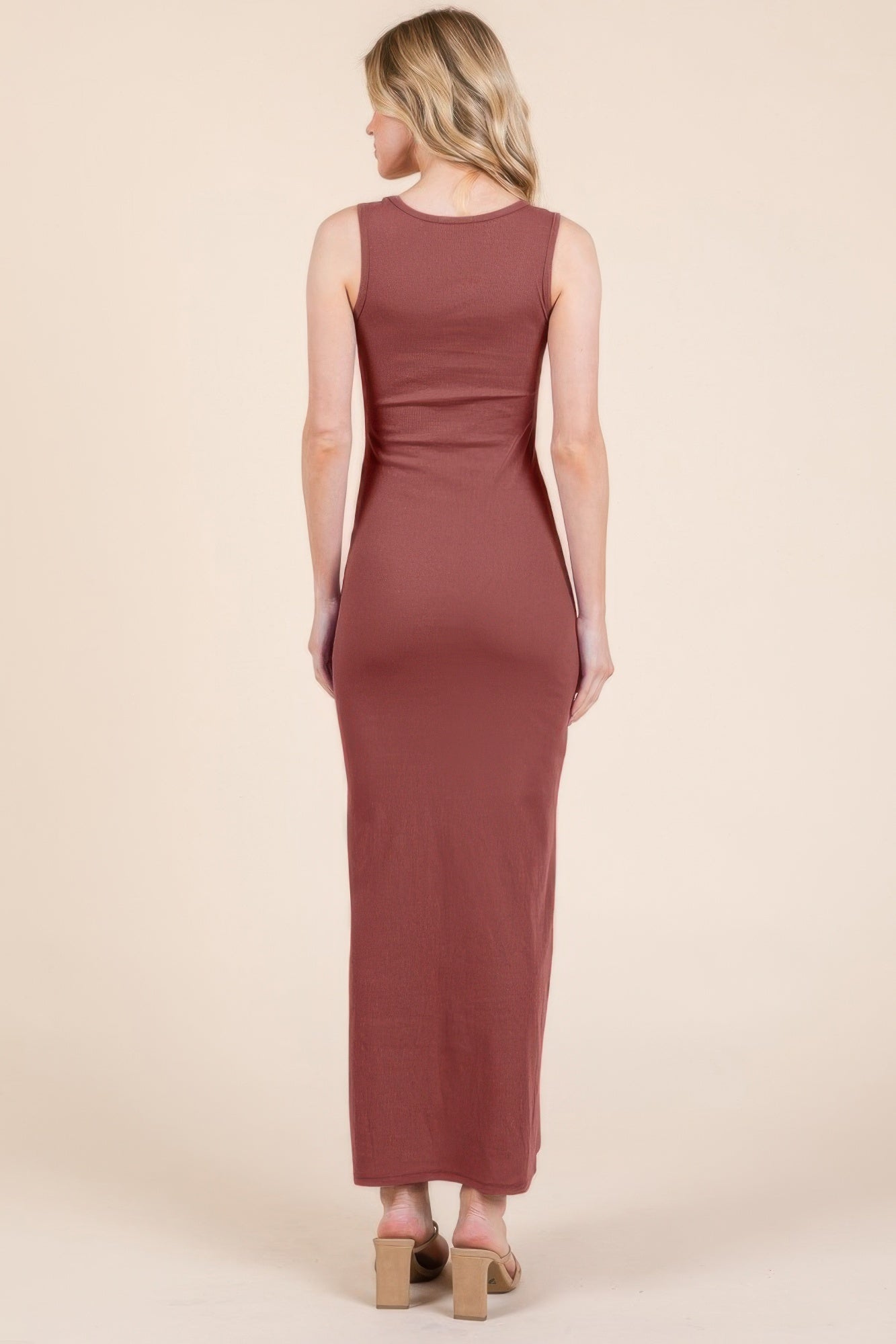 Sleeveless Rib Maxi Dress