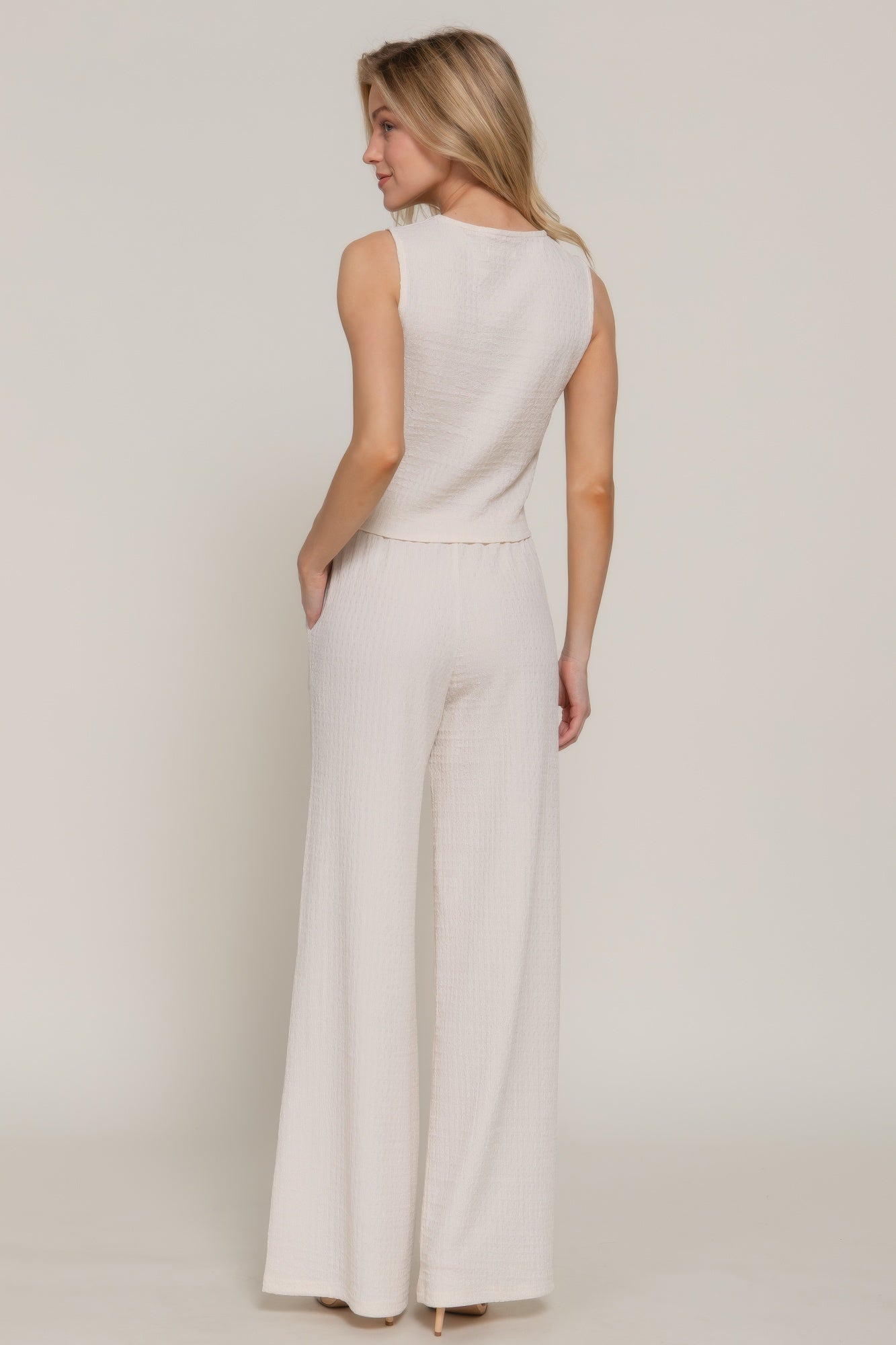 Button Closure Vest & Long Pants Set