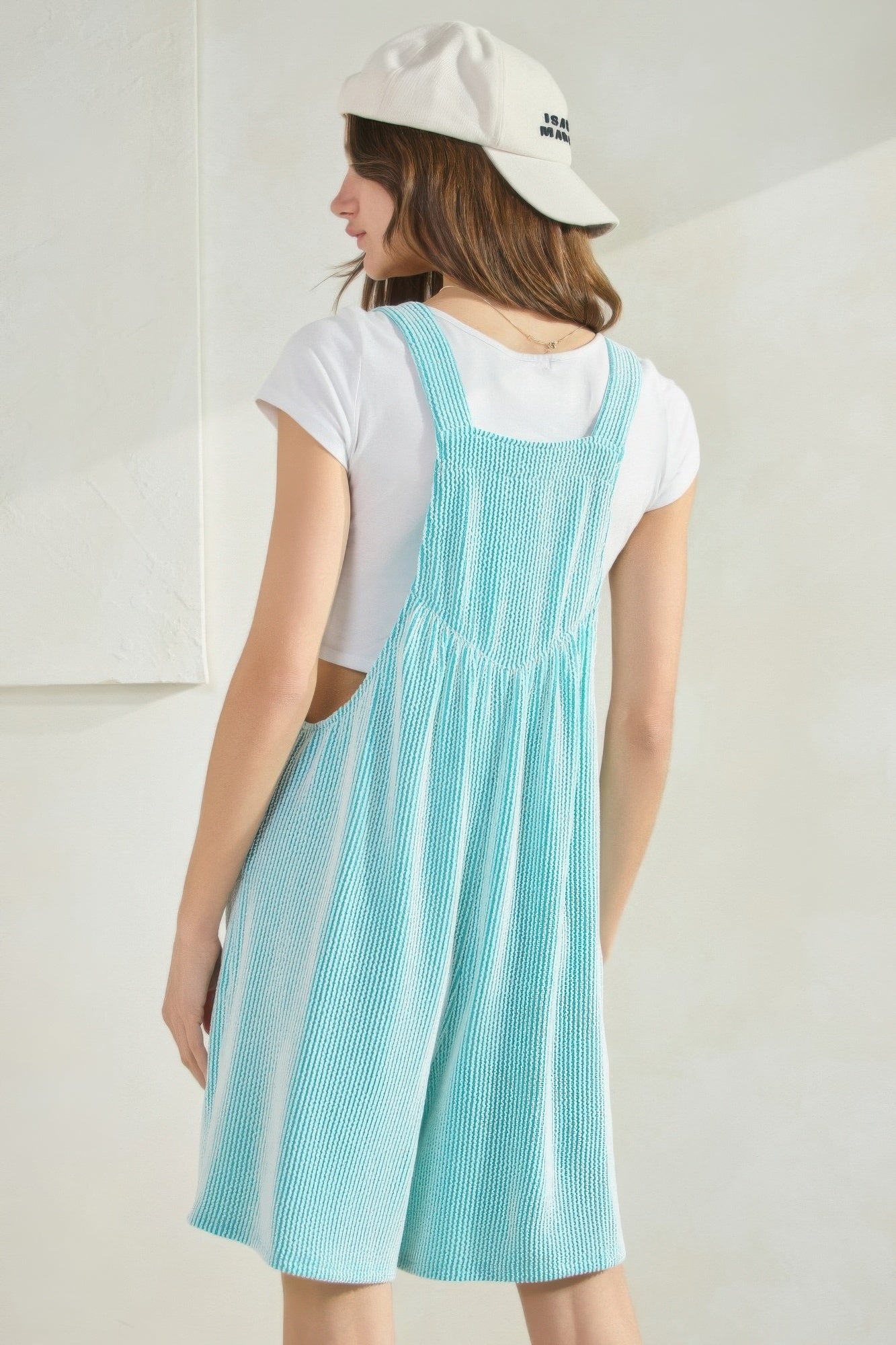 Prime Ribbed Knit Overall Romper