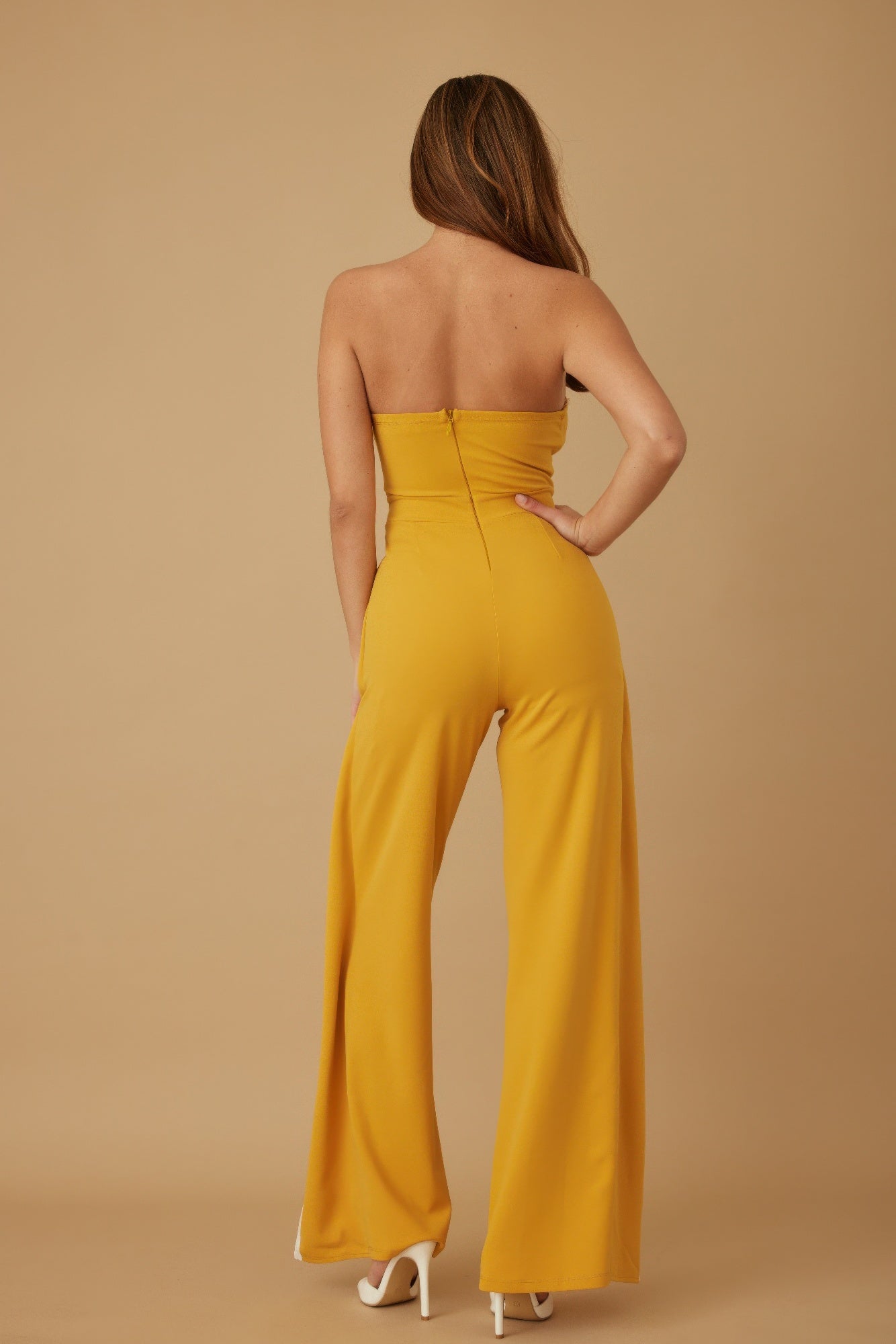 Double Flap Layer Strapless Jumpsuit