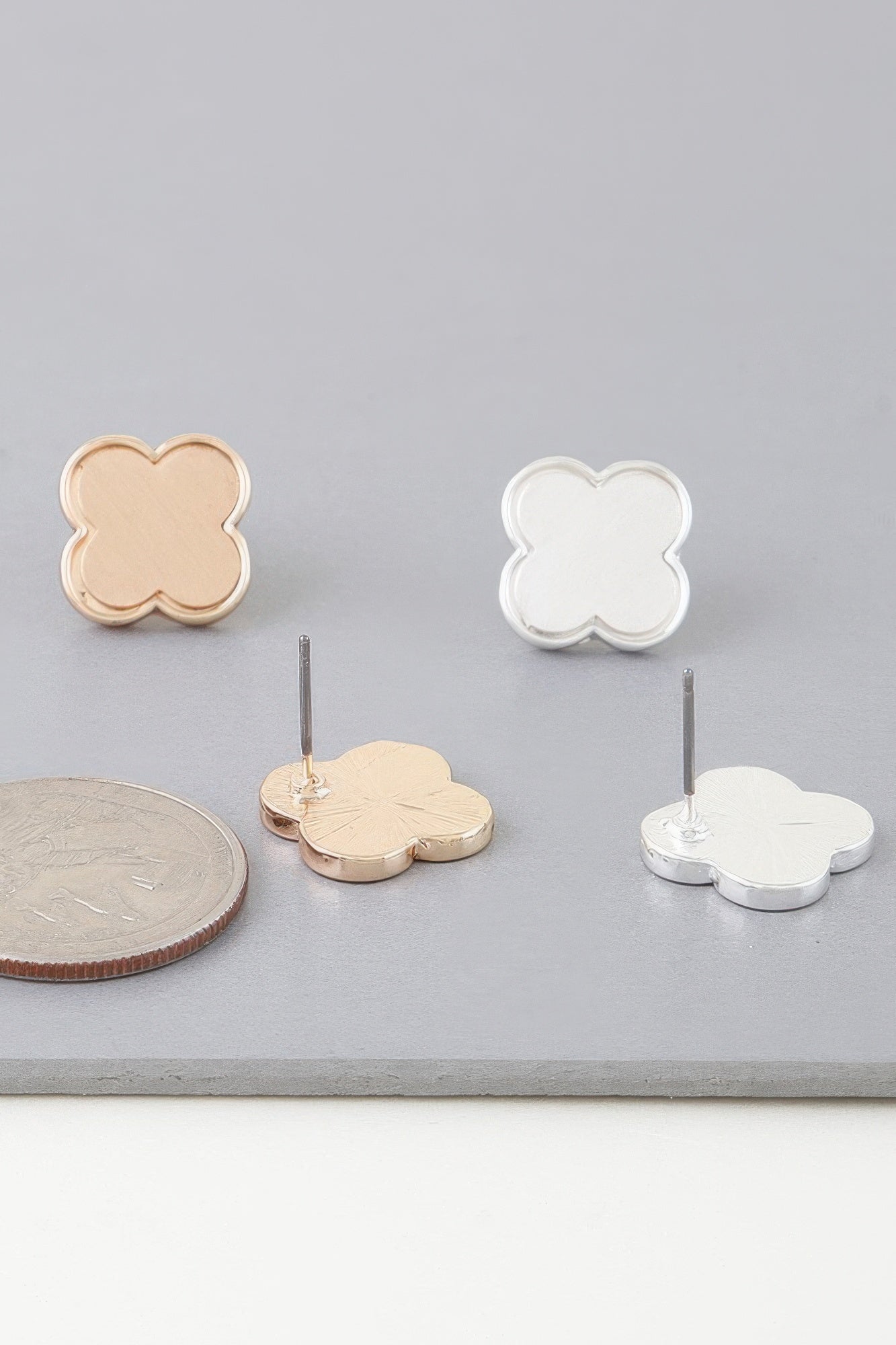 Classic Gold Clover Stud Earrings