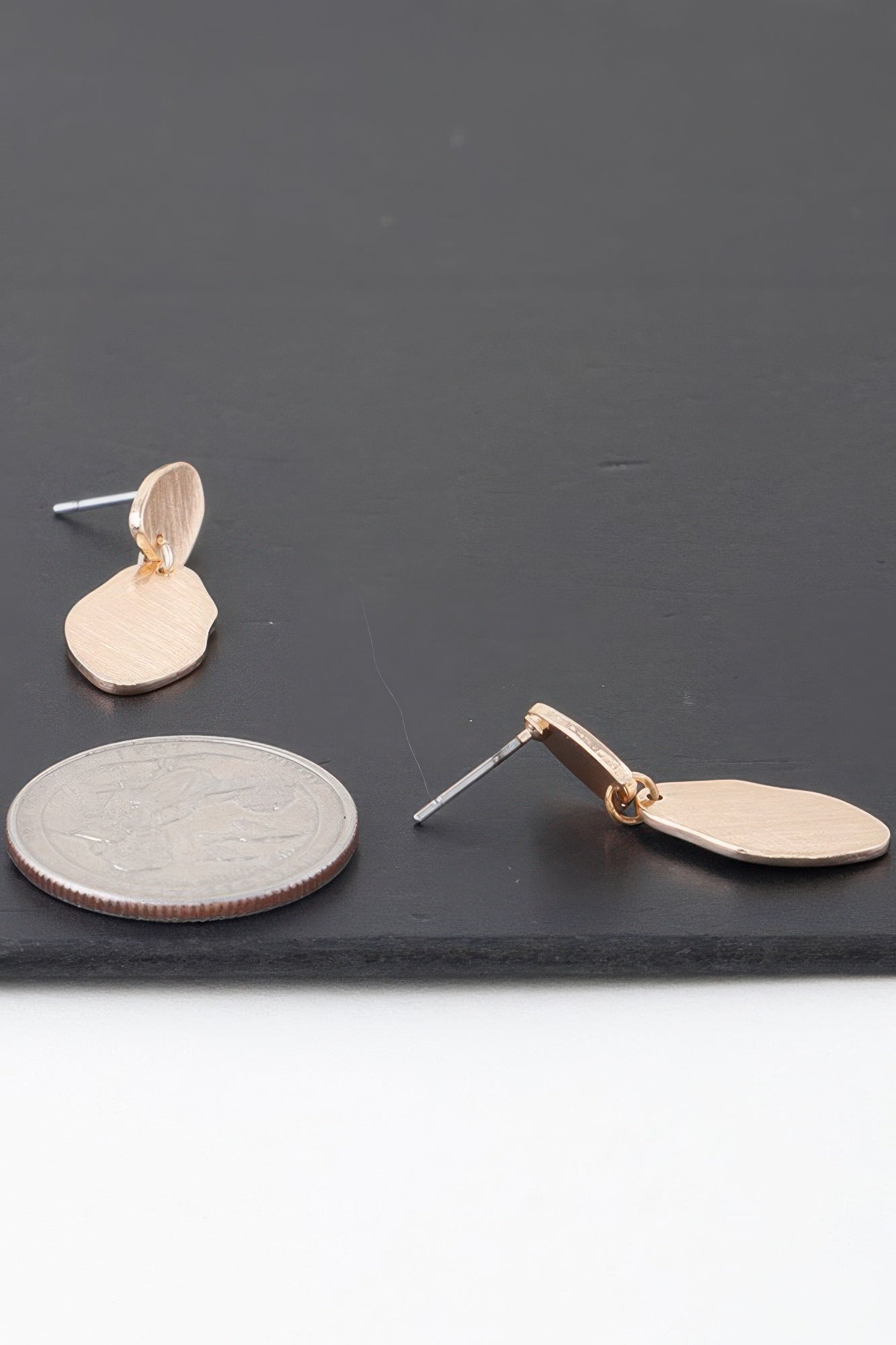 Abstract Double Engraved Drop Earrings