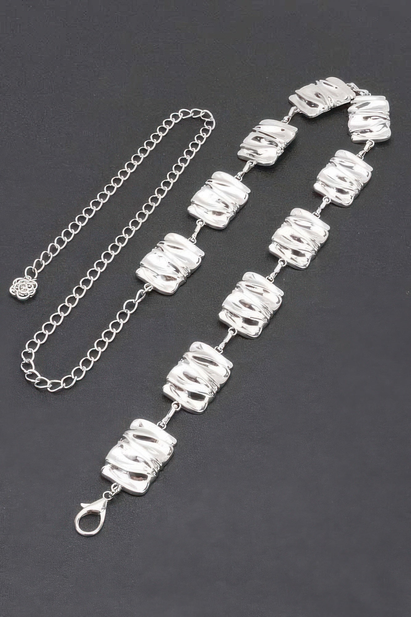 Hammered Metal Chain Belt