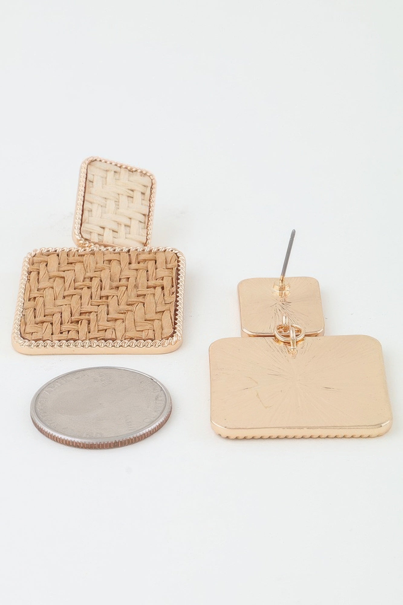 Crosshatch Frame Fashion Earrings