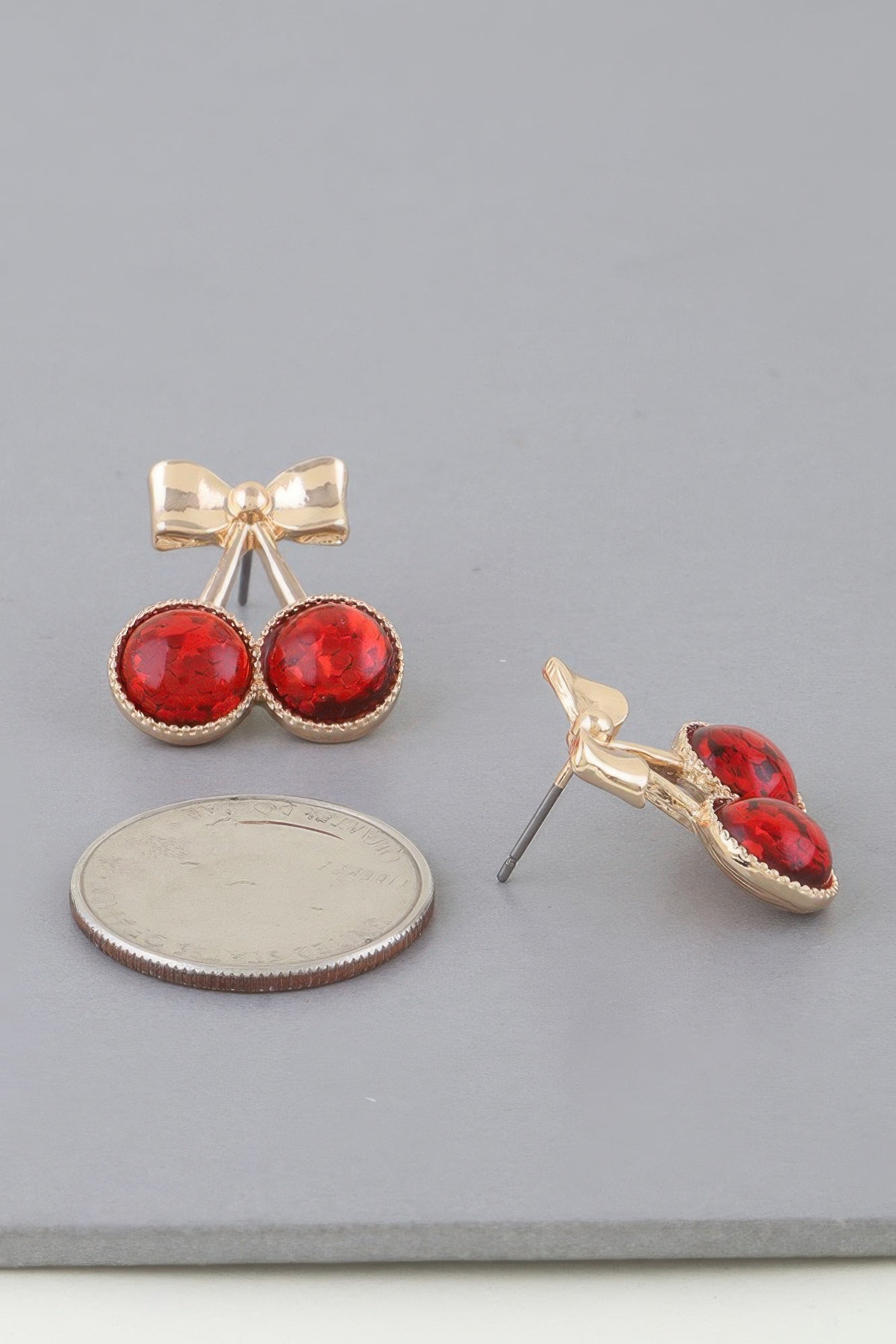 Sequin Cherry Ribbon Earrings