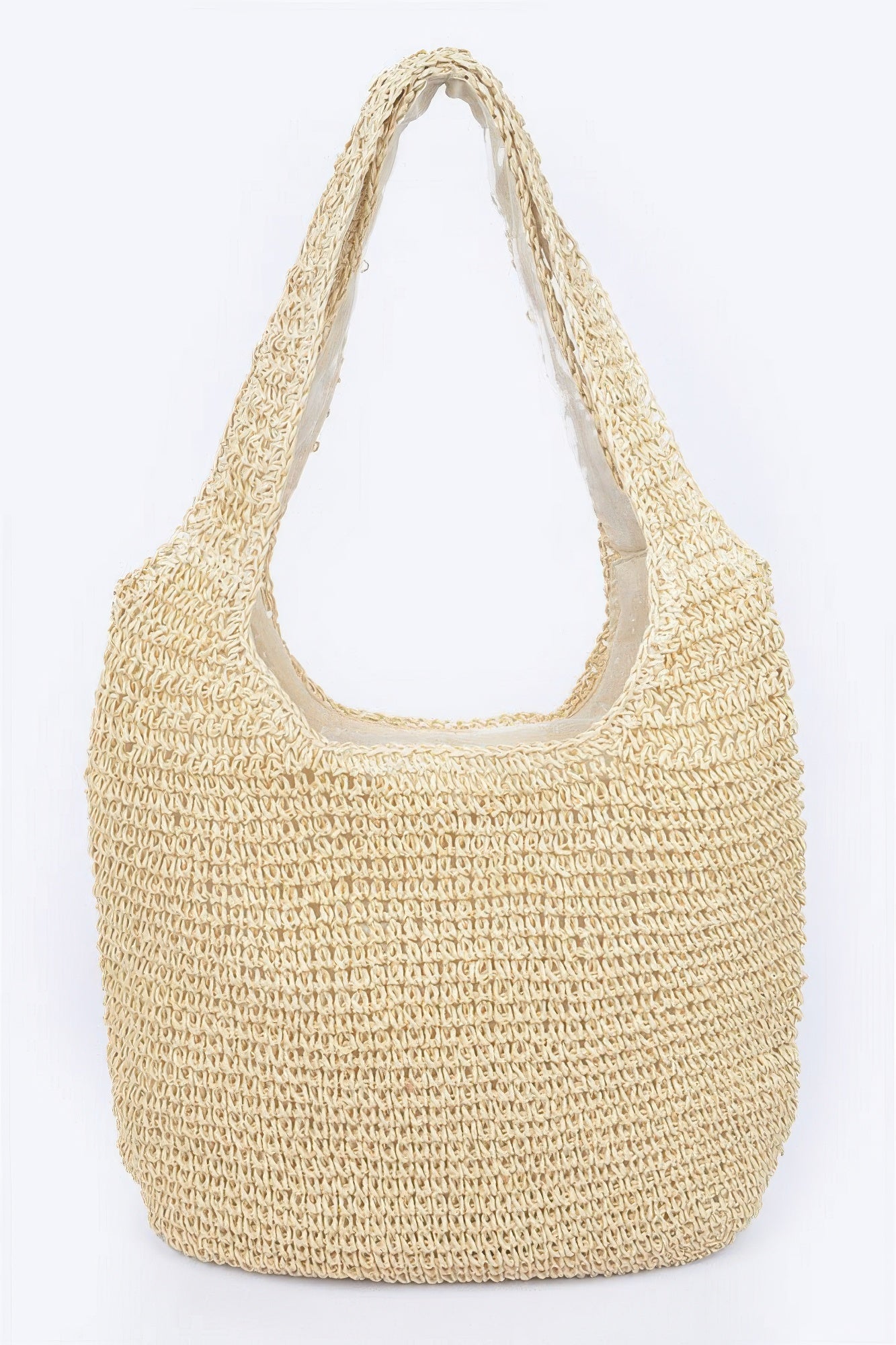 Faux Straw Hobo Bag