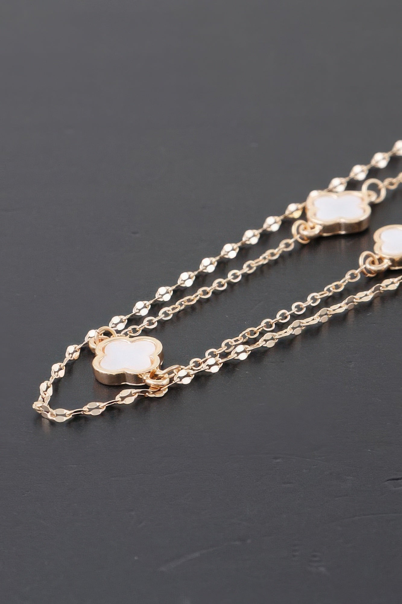 Double Clover Charm Choker Necklace