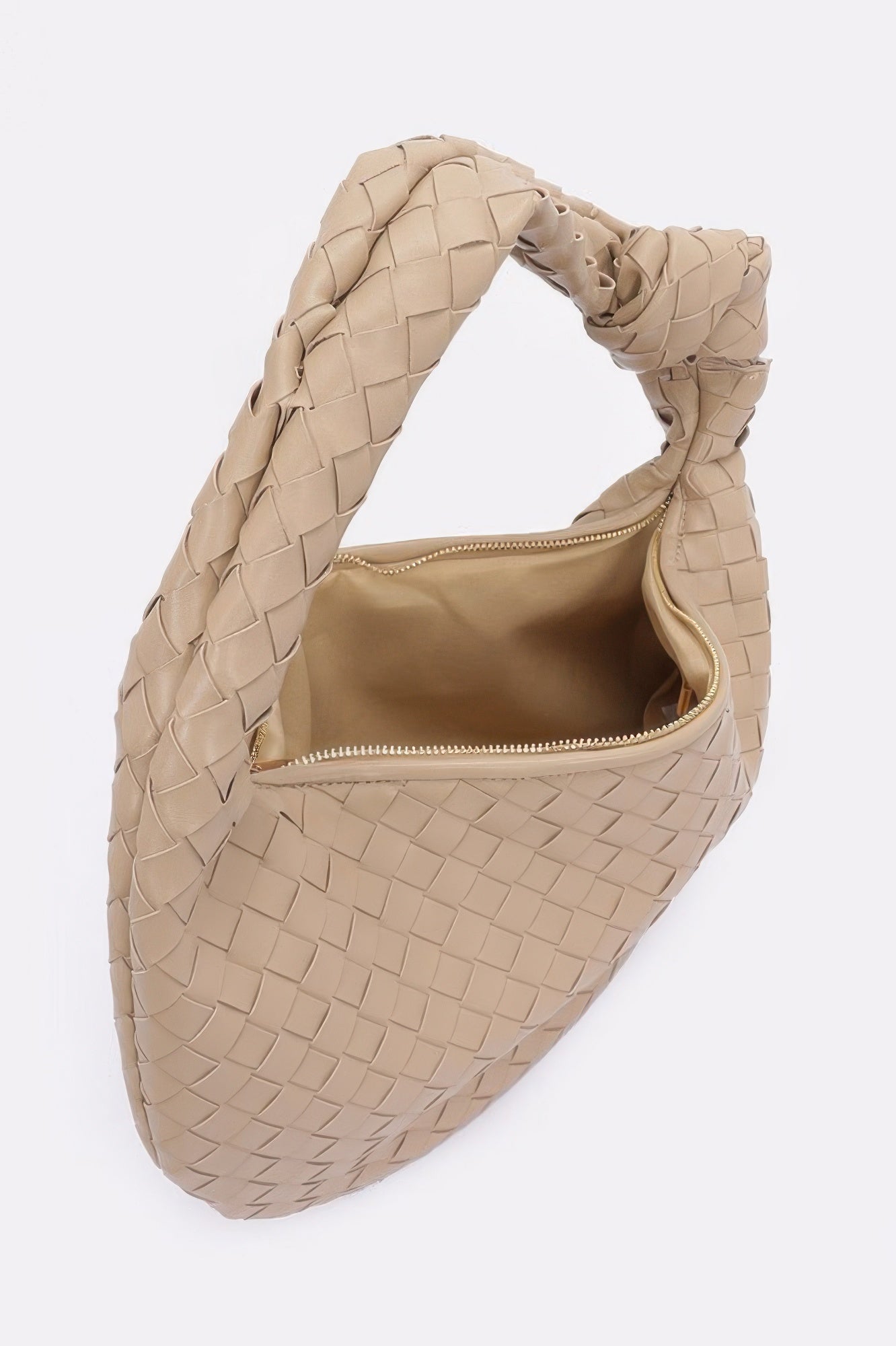 Faux Leather Braided Big Hobo Bag