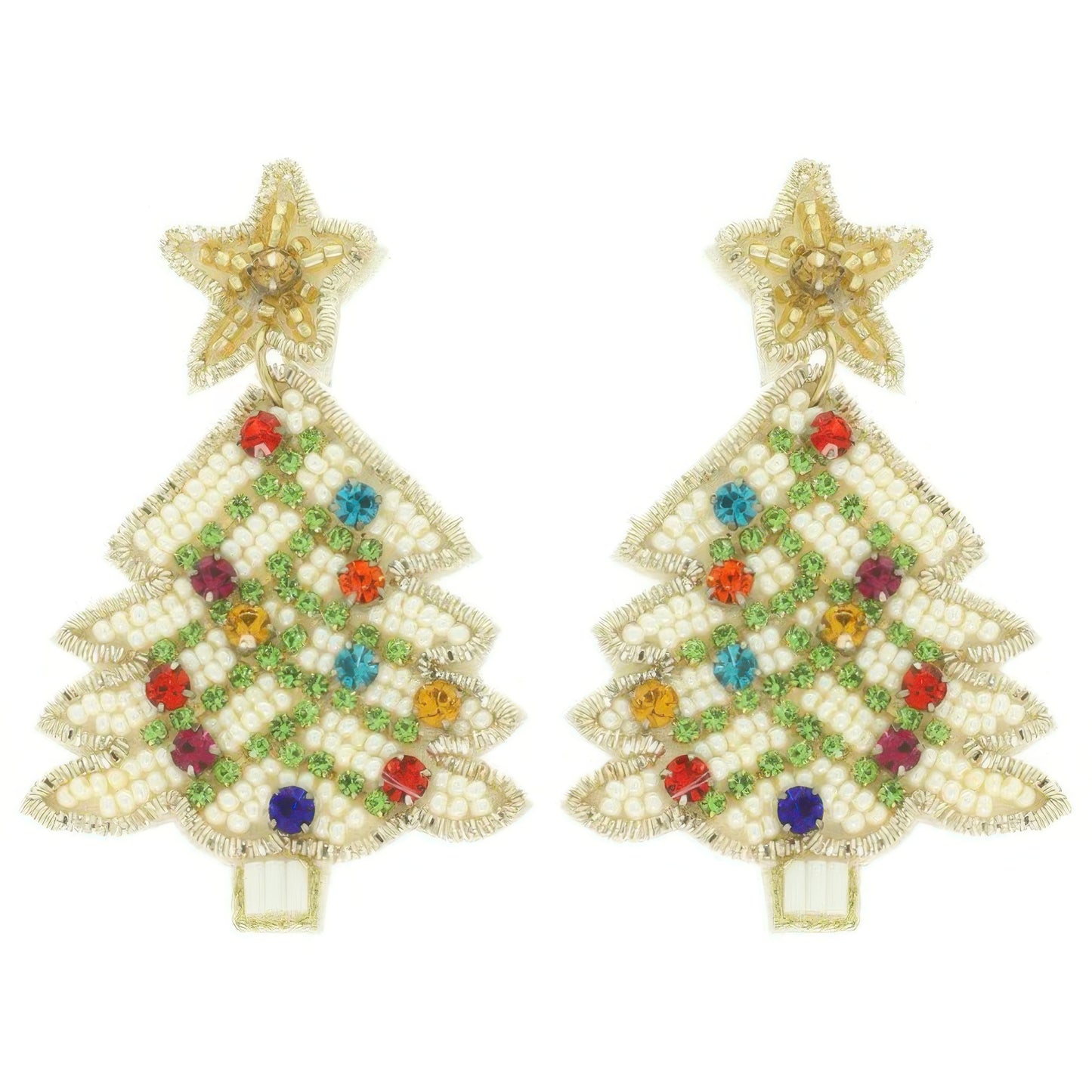 Jeweled Christmas Tree Post Earrings