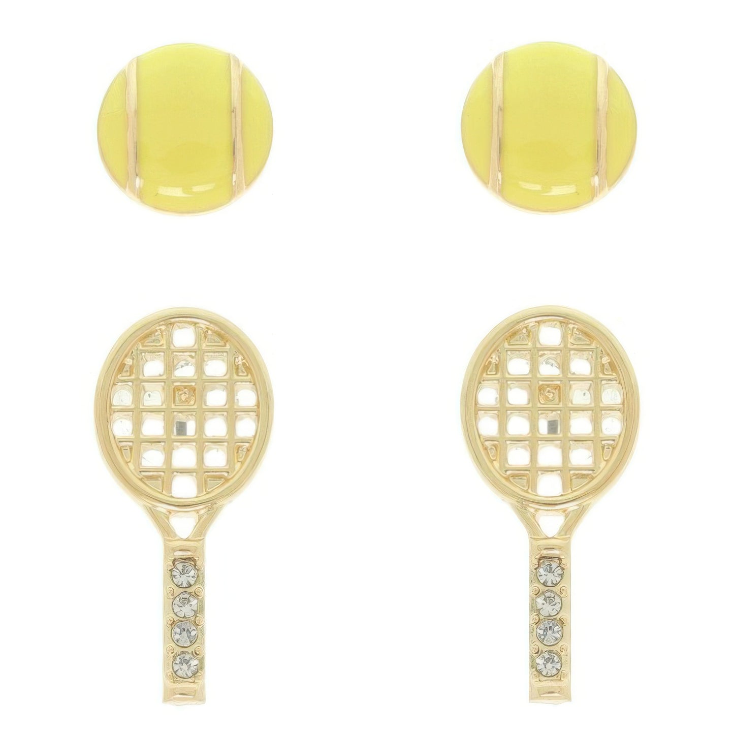 2-pair Tennis Theme Earring Set