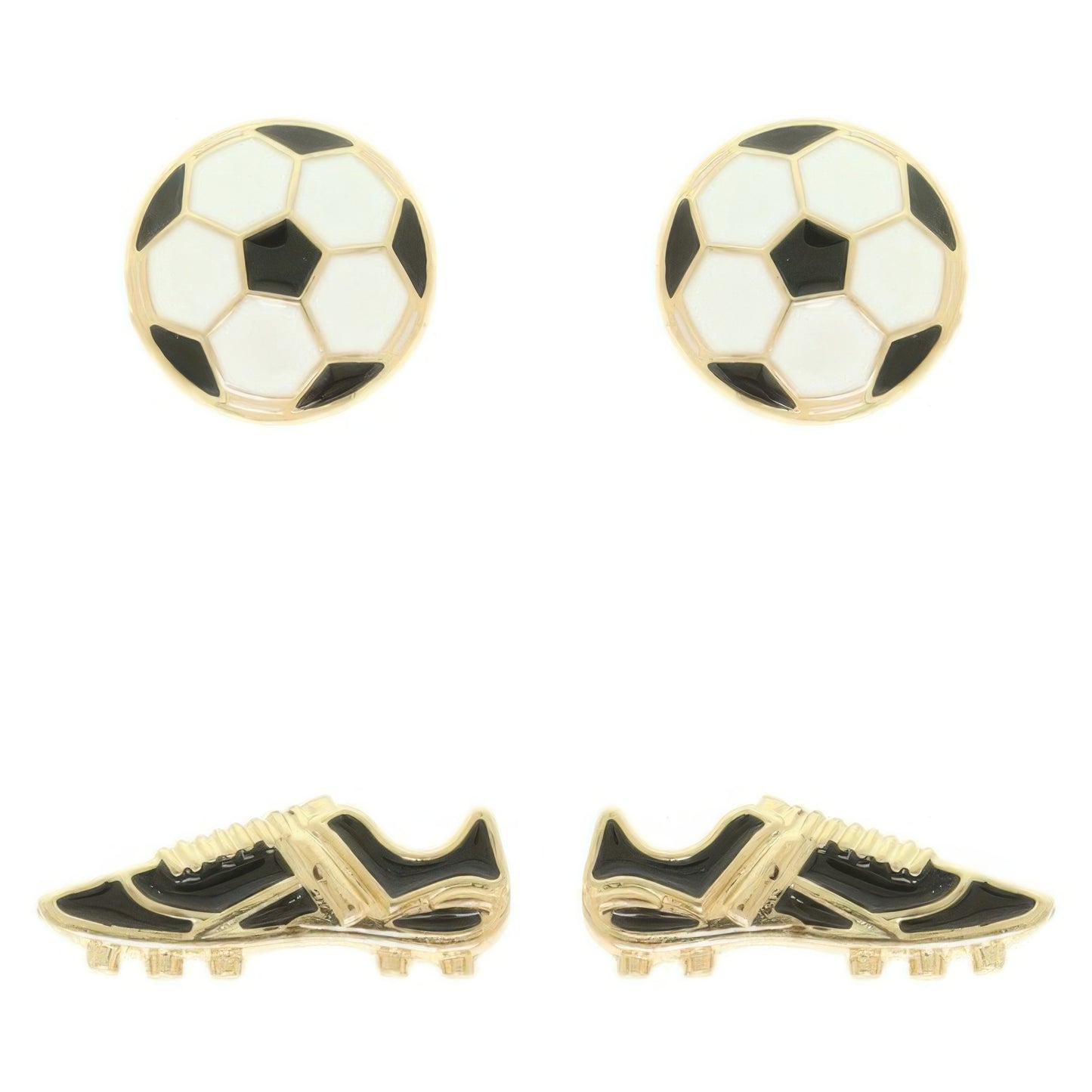 2 Pair Gameday Soccer Theme Earring Set