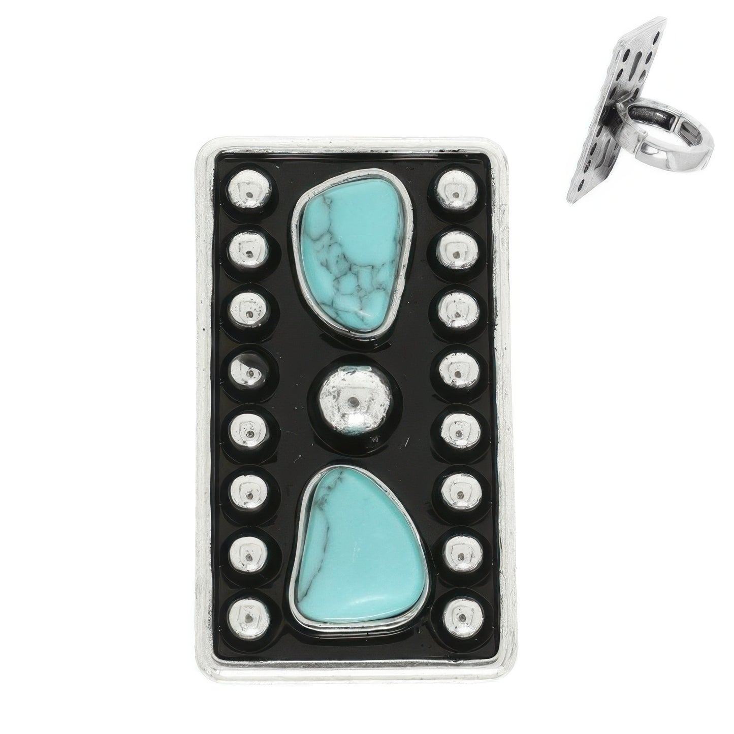 Western Jeweled Rectangle Stretch Ring