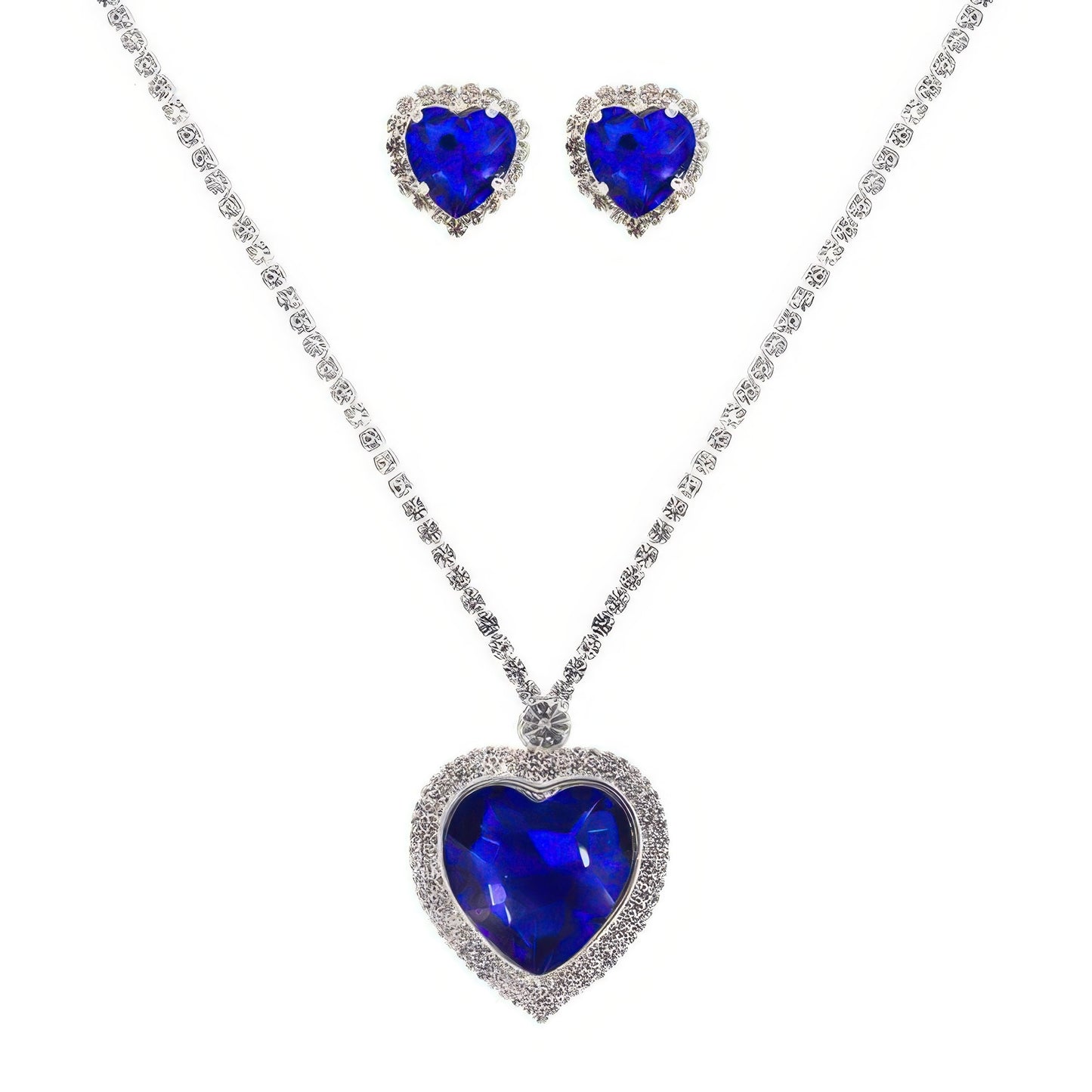 Valentine's Day Heart Gemstone Necklace Set