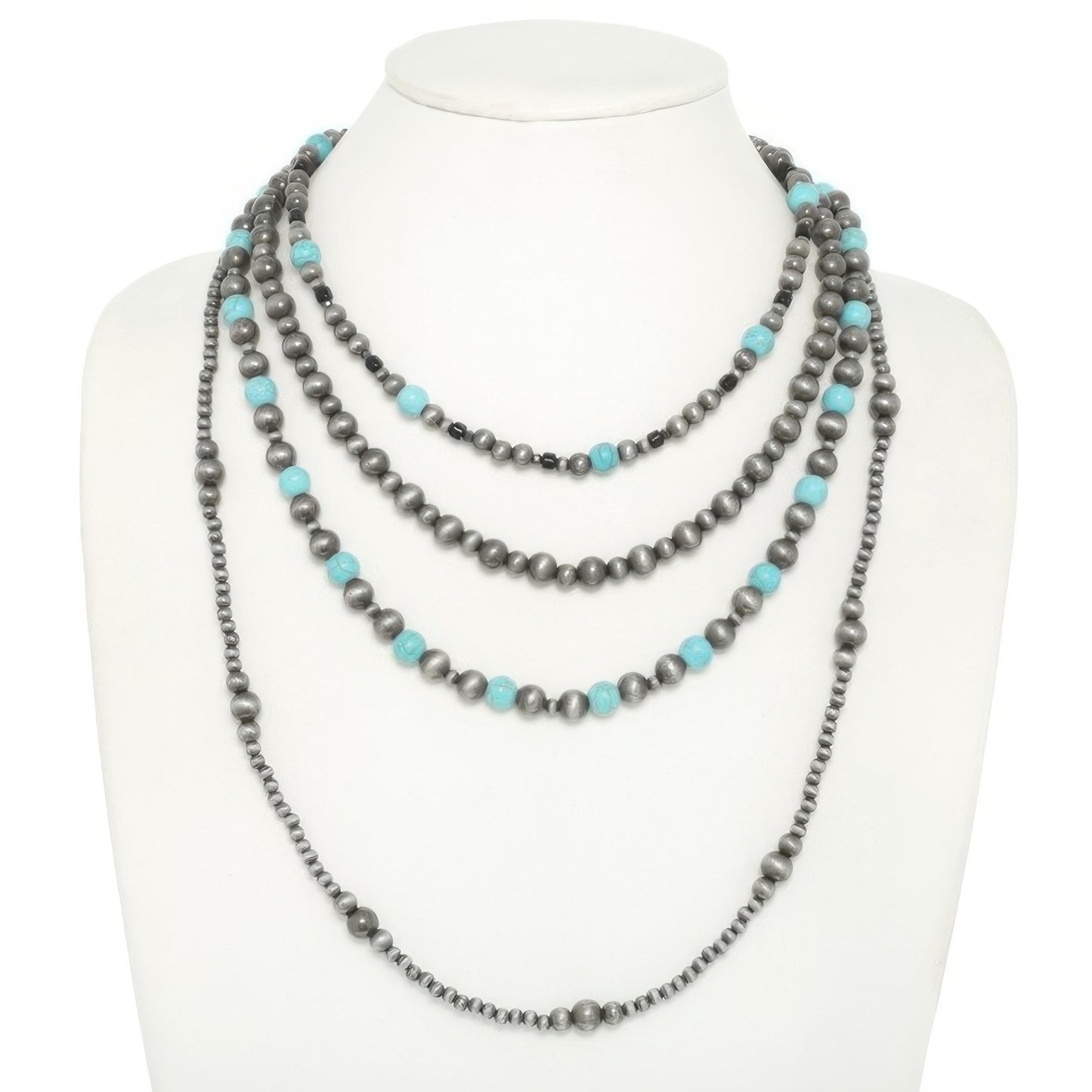 Western Multi Strand Beaded Necklace
