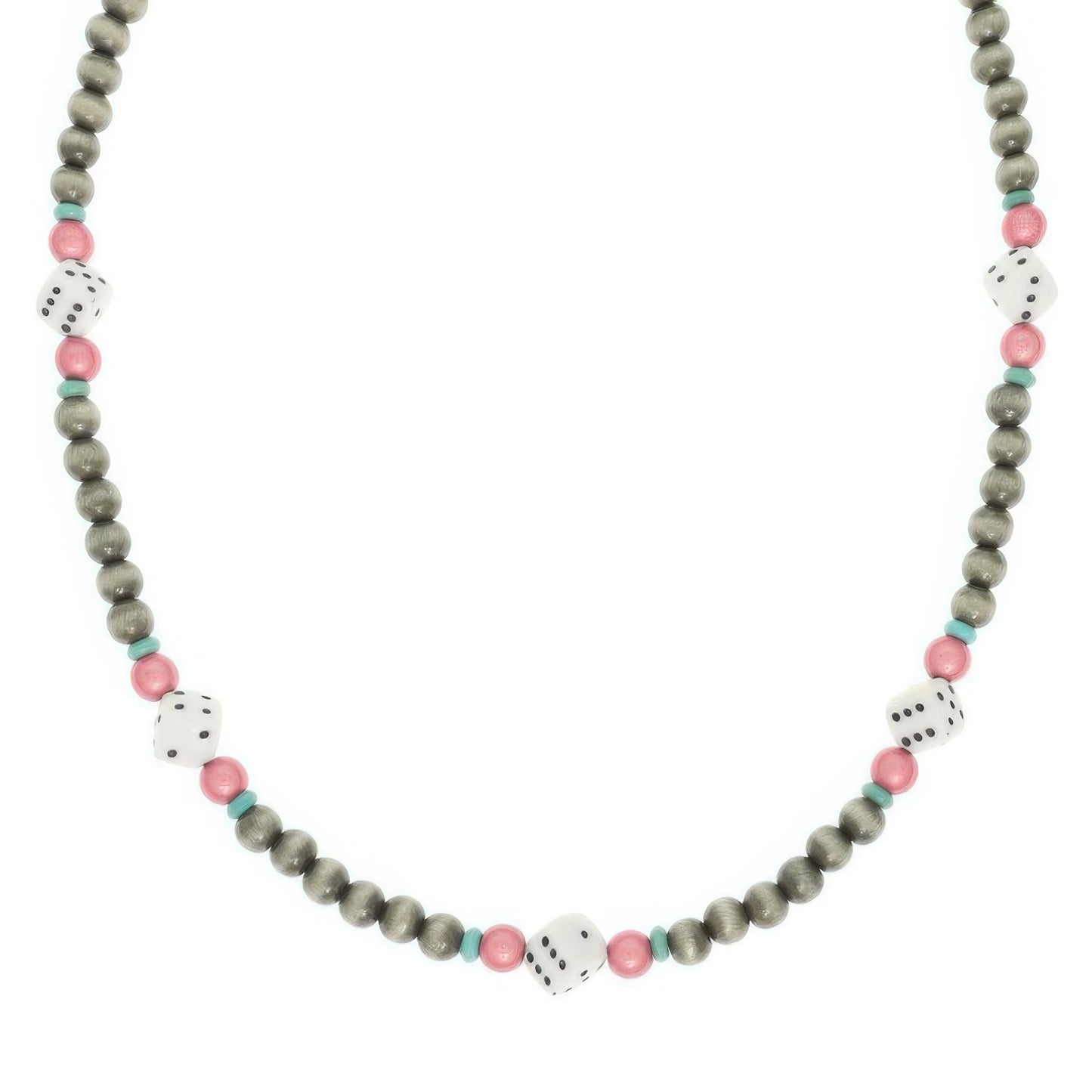 Western Dice Beaded Necklace In Asher Stone Accent