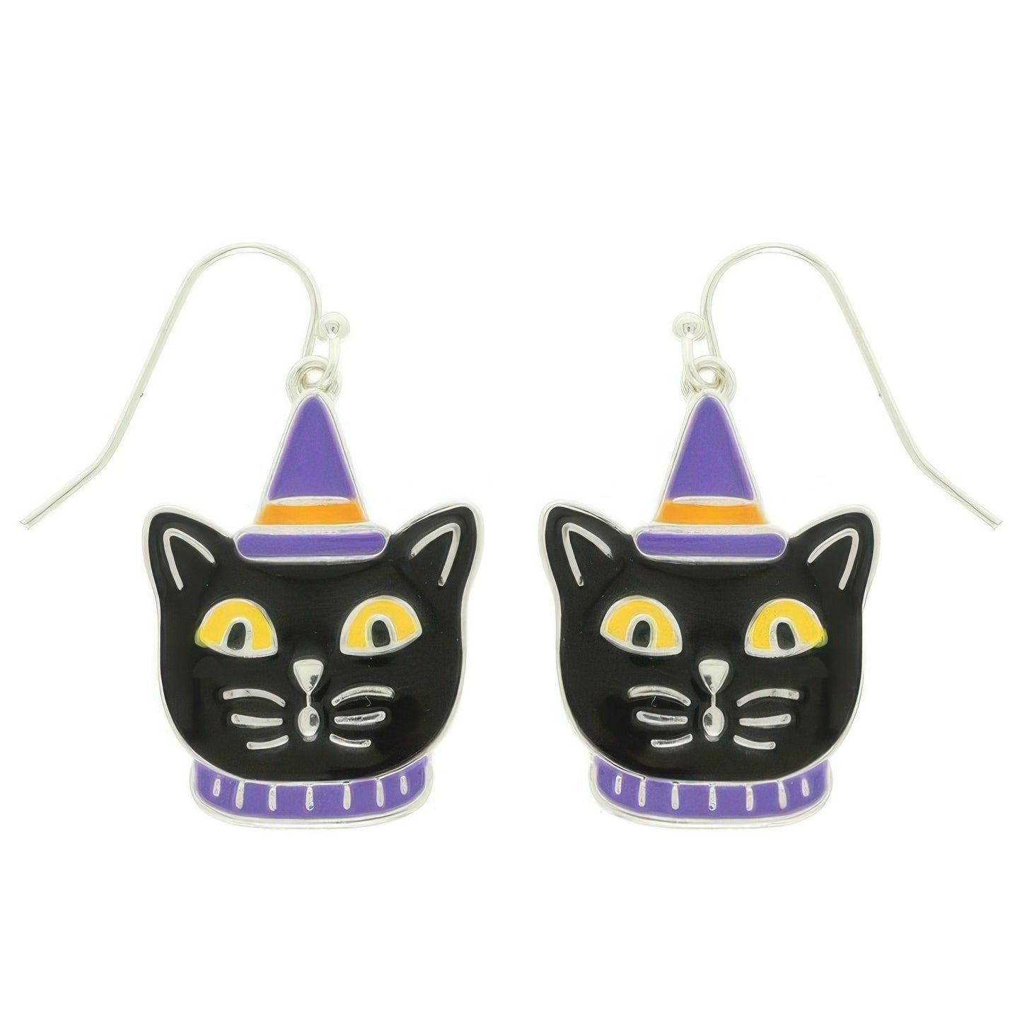 Halloween Enamel Cat Earrings