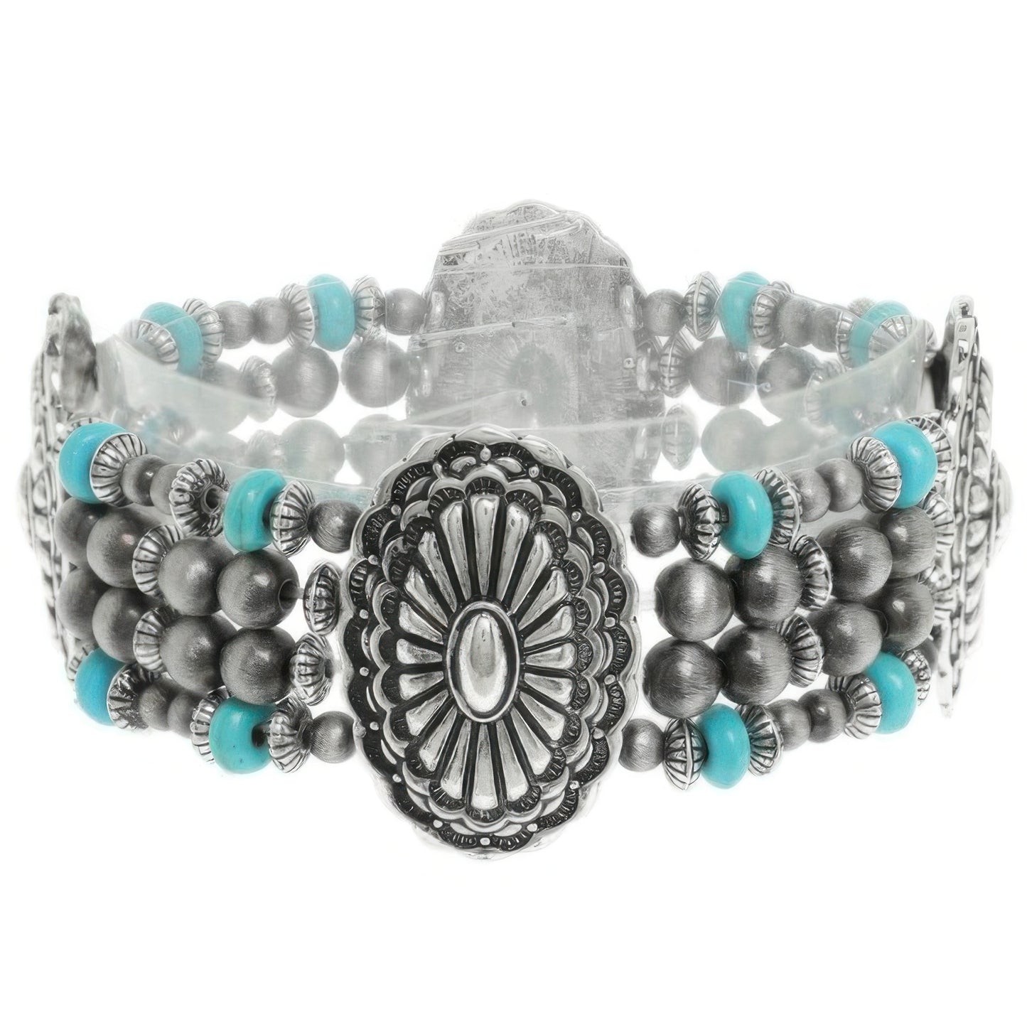 Western Oval Concho Stretch Bracelet