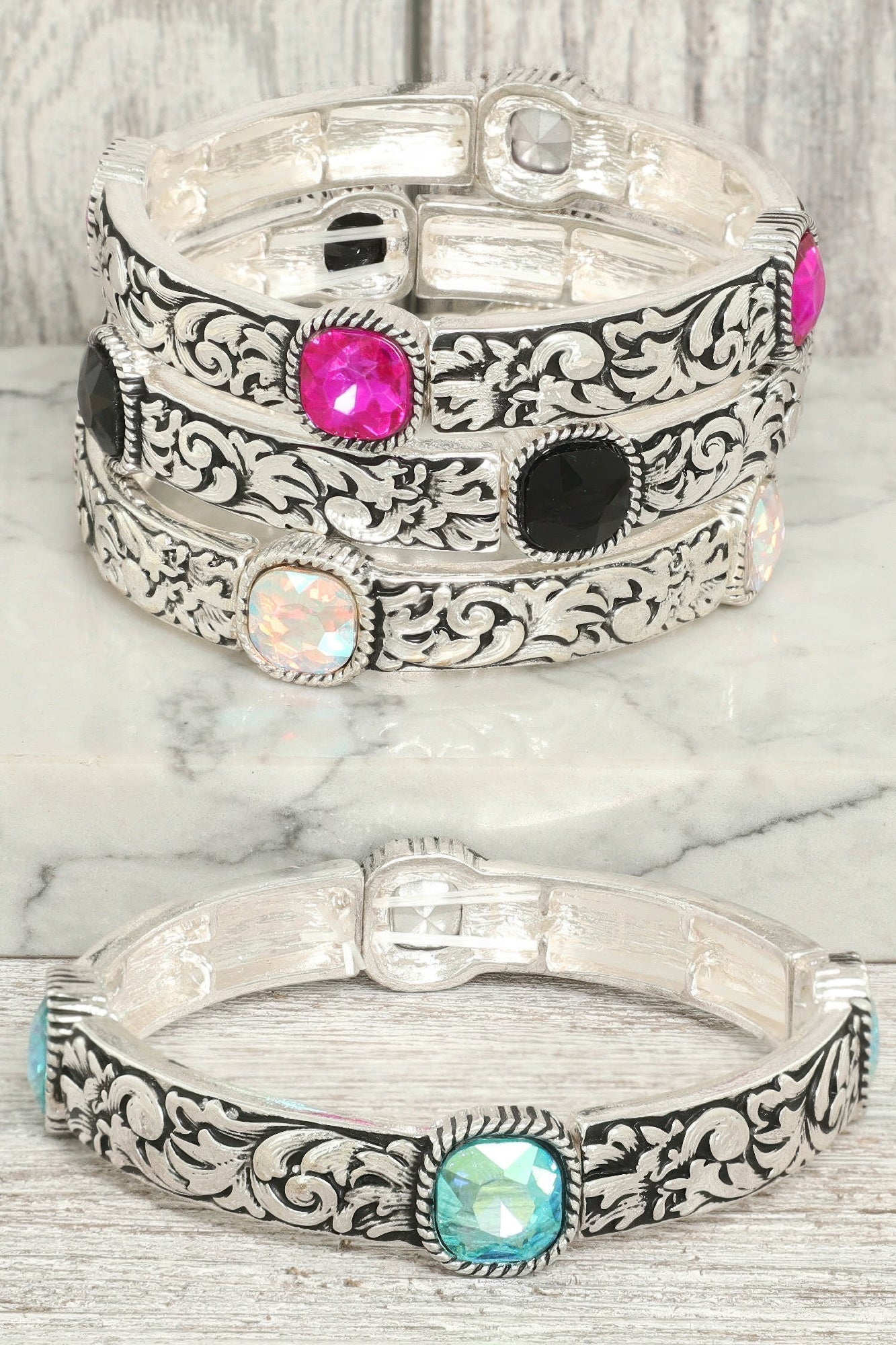 Western Crystal Stretch Bracelet