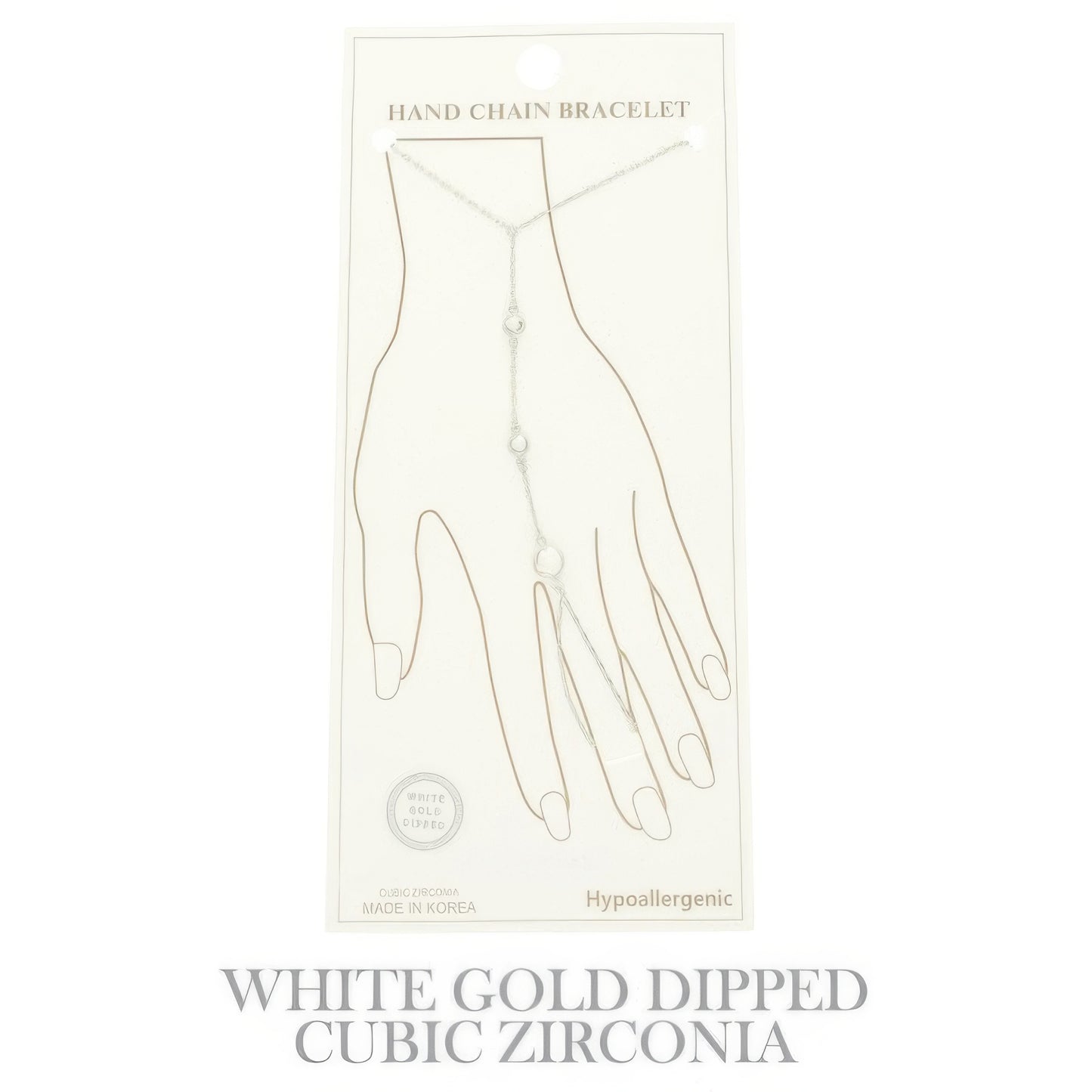 Gold Plated Cz Cable Chain Hand Bracelet
