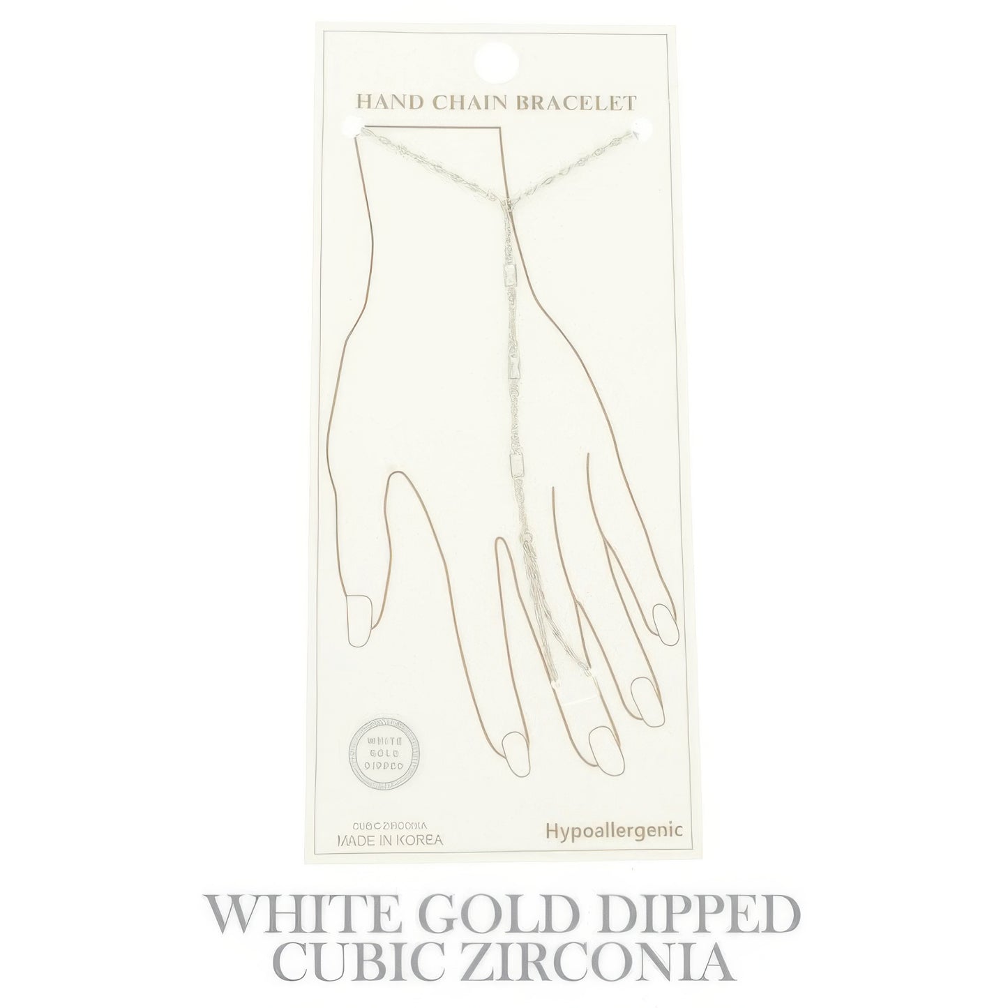 Gold Plated Cz Rope Chain Hand Bracelet