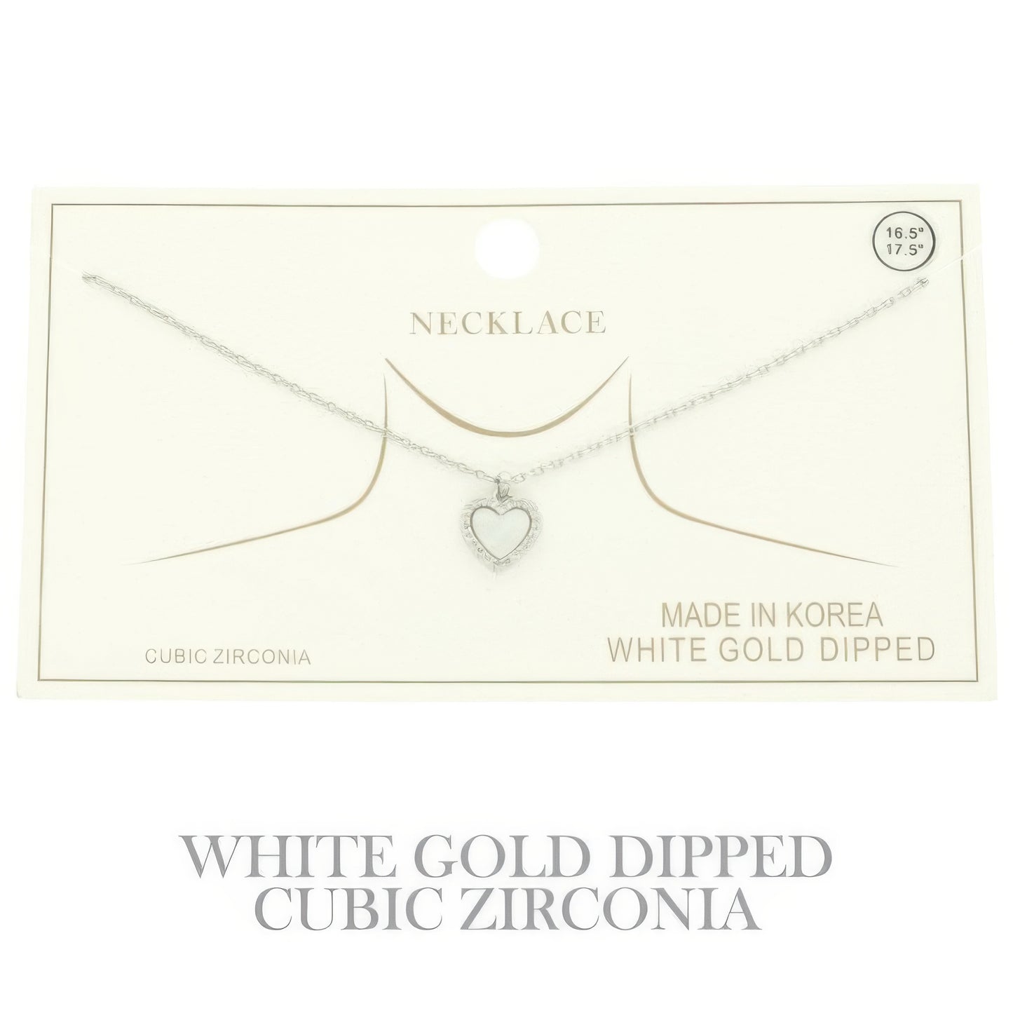 Gold Plated Cz Heart Pendant Necklace
