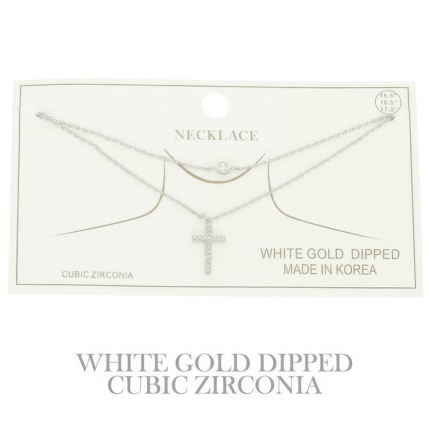 Cz Gold Plated Cross Pendant Necklace
