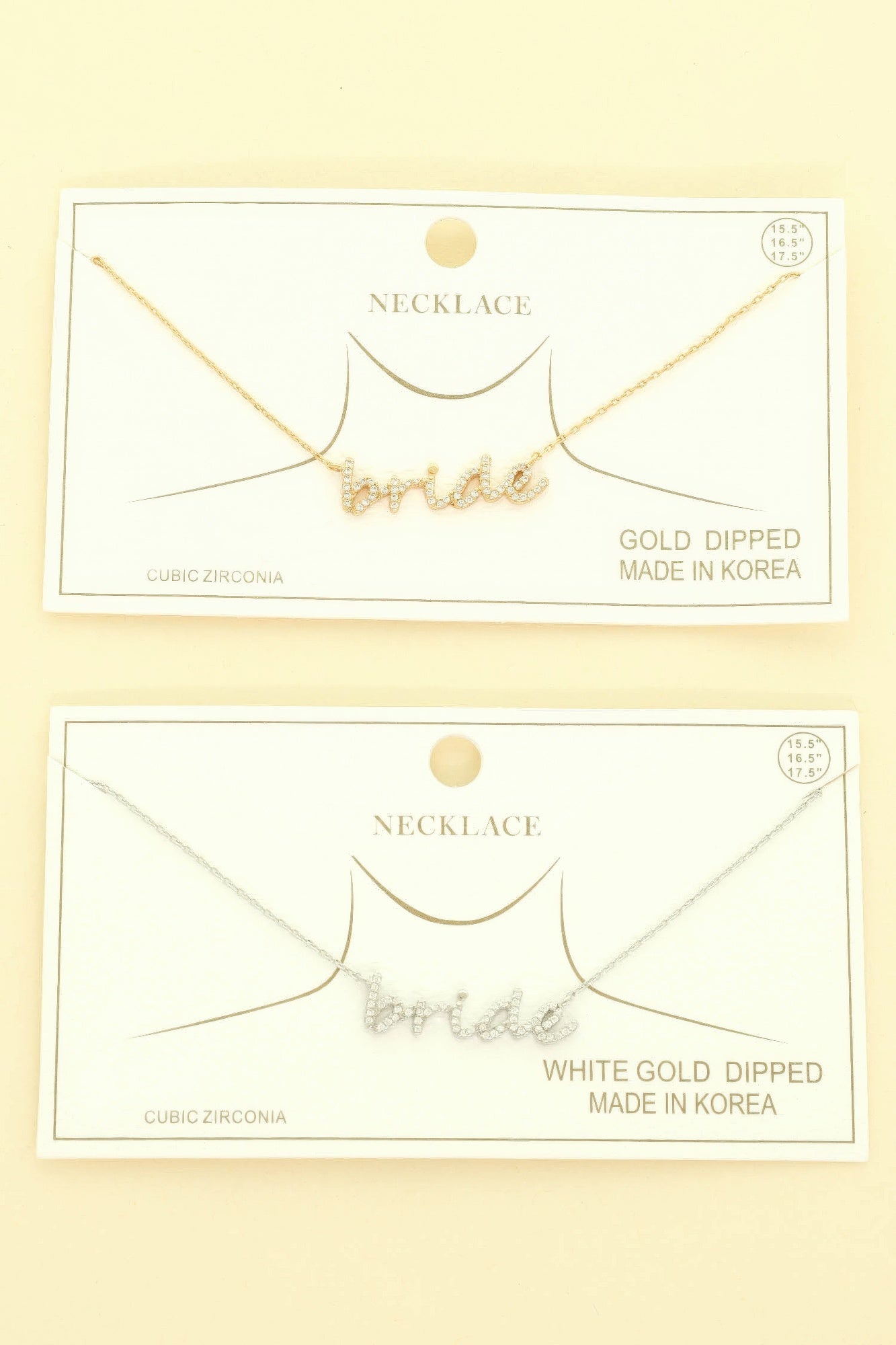 Cz Gold Plated Bride Pendant Necklace