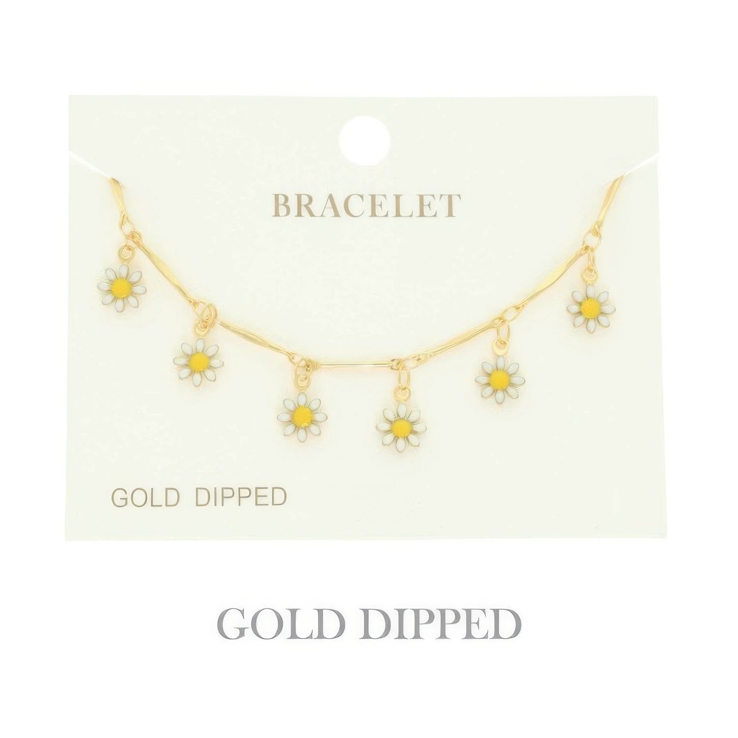 Gold Plated Floral Charm Bracelet