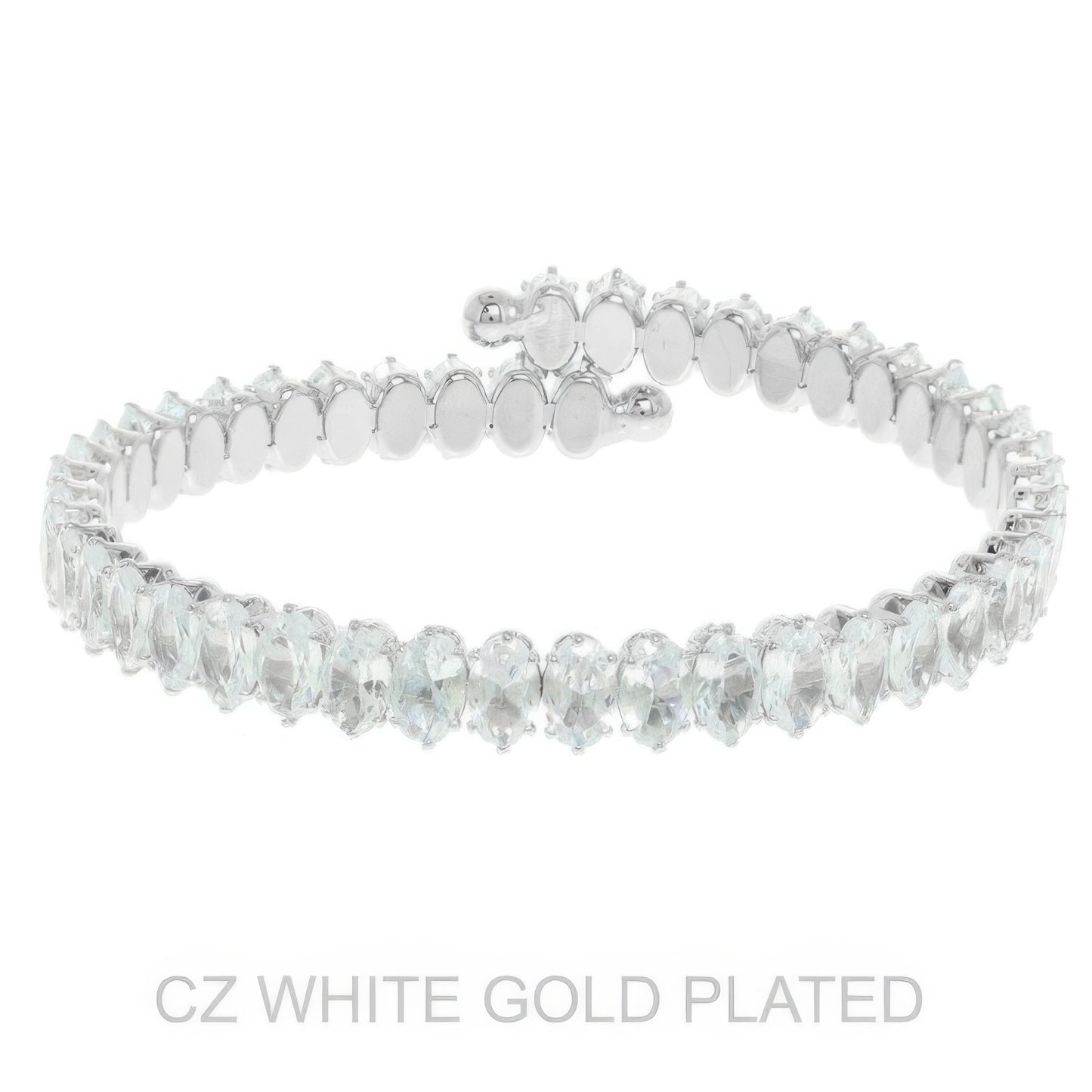 White Gold Plated Cz Tennis Bracelet
