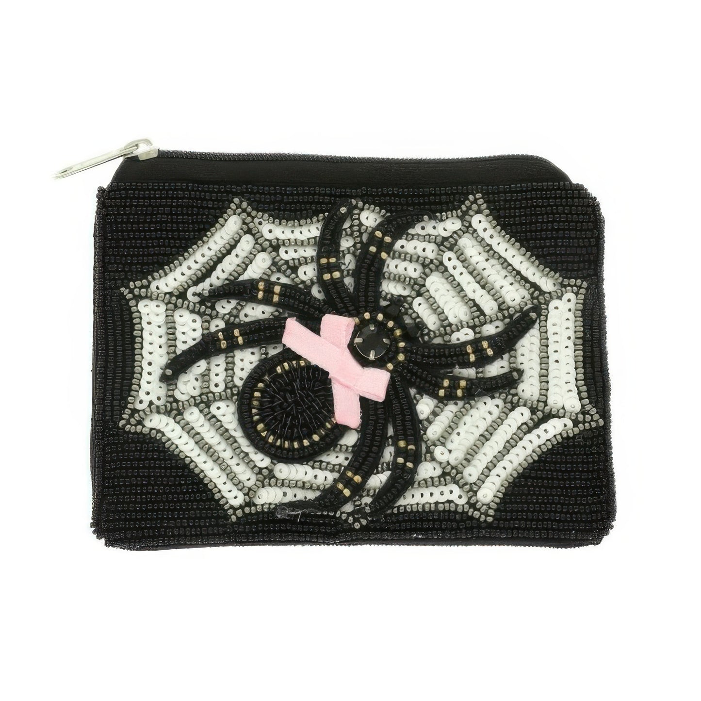 Halloween Spider Bow Beaded Coin Bag