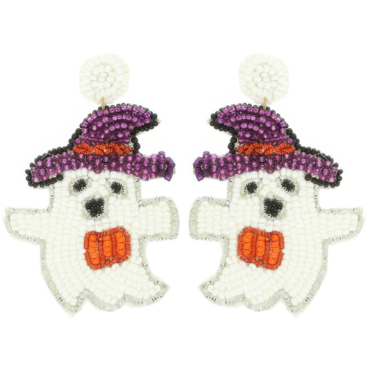 Halloween Bewitched Ghost Beaded Earrings