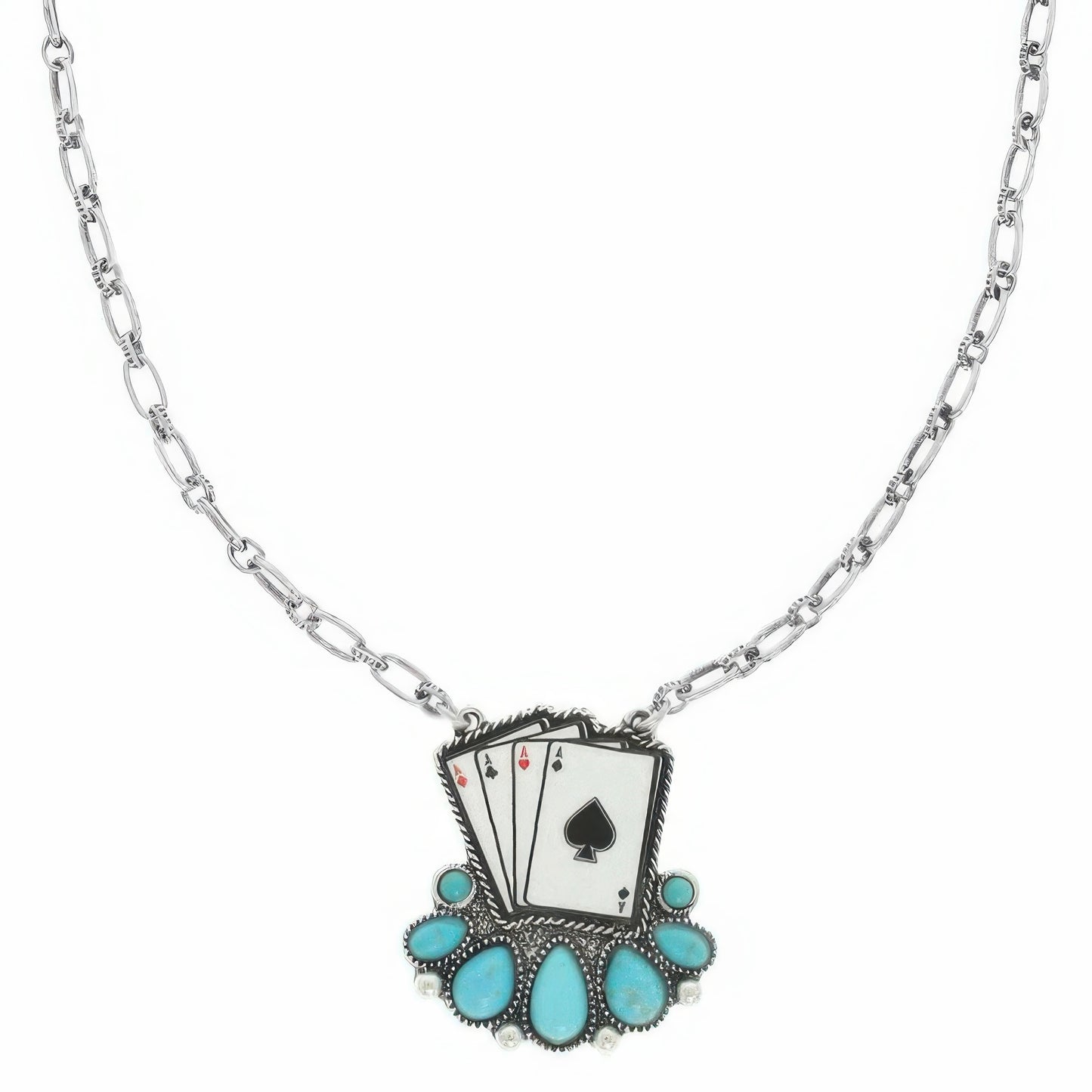 Western Ace Of Spades Pendant Necklace