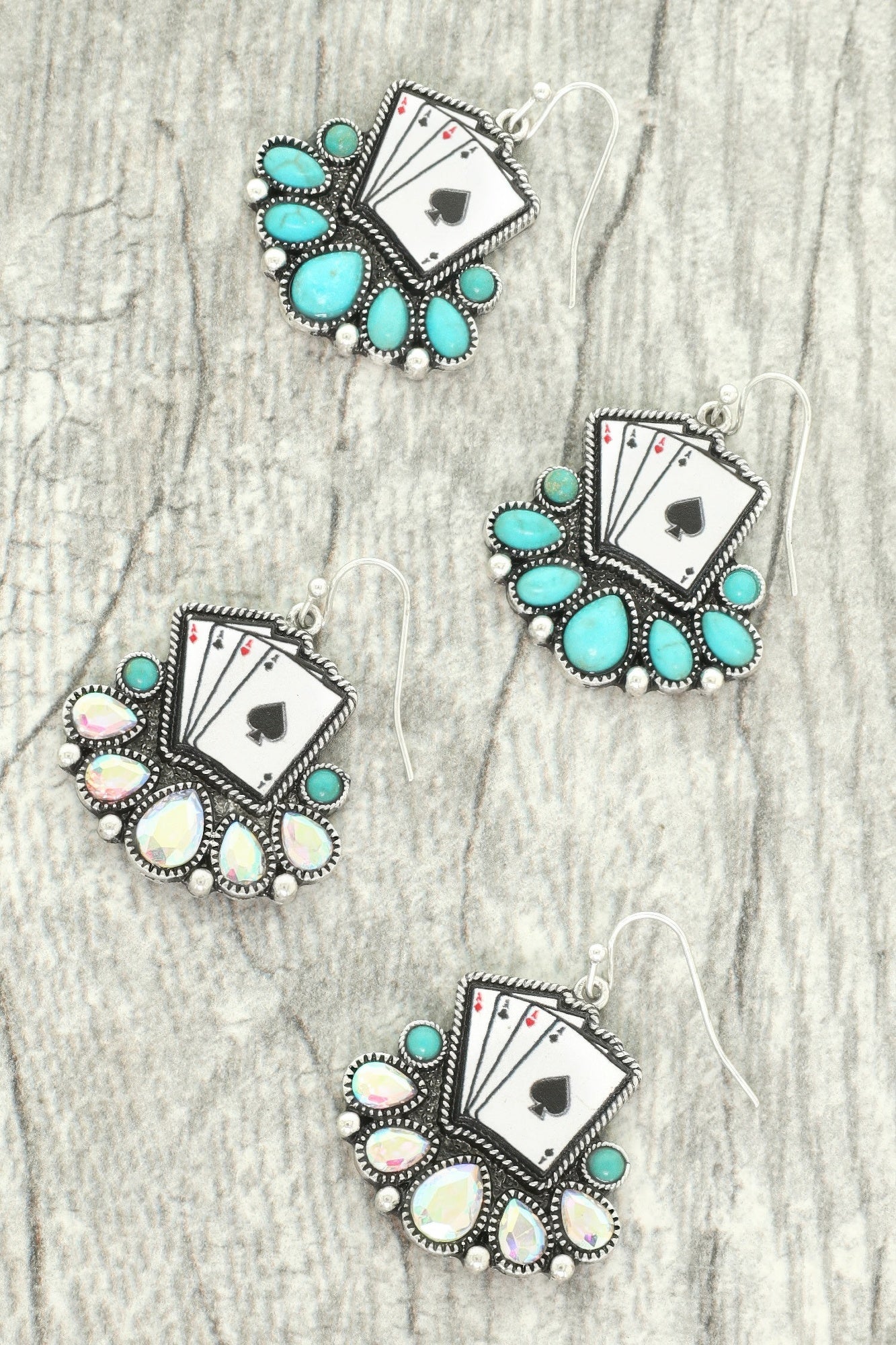 Western Ace Of Spades Dangle Earrings