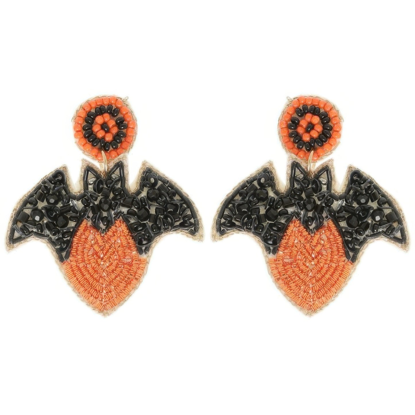 Halloween Bat On Heart Post Earrings