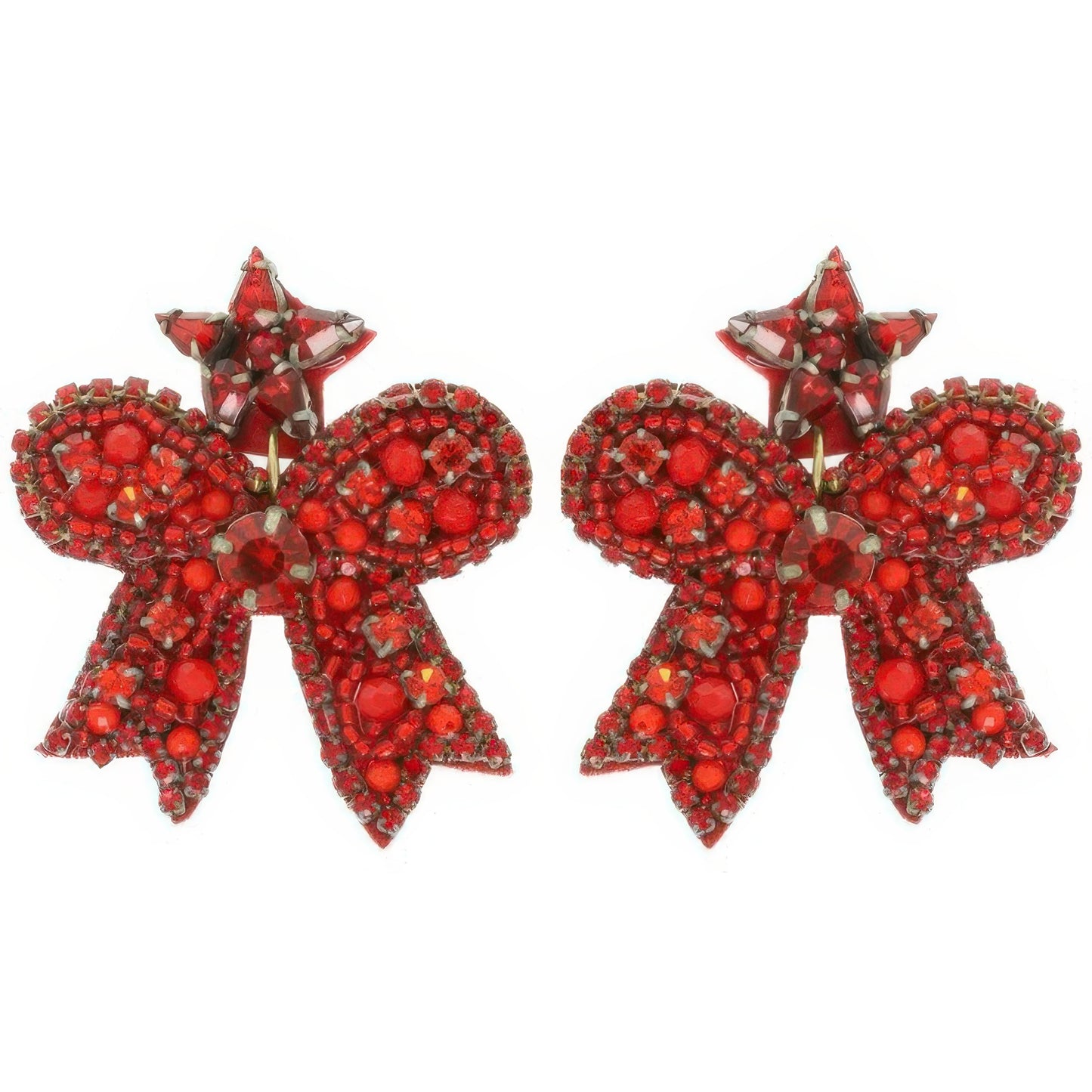 Christmas Bow Post Dangle Earrings