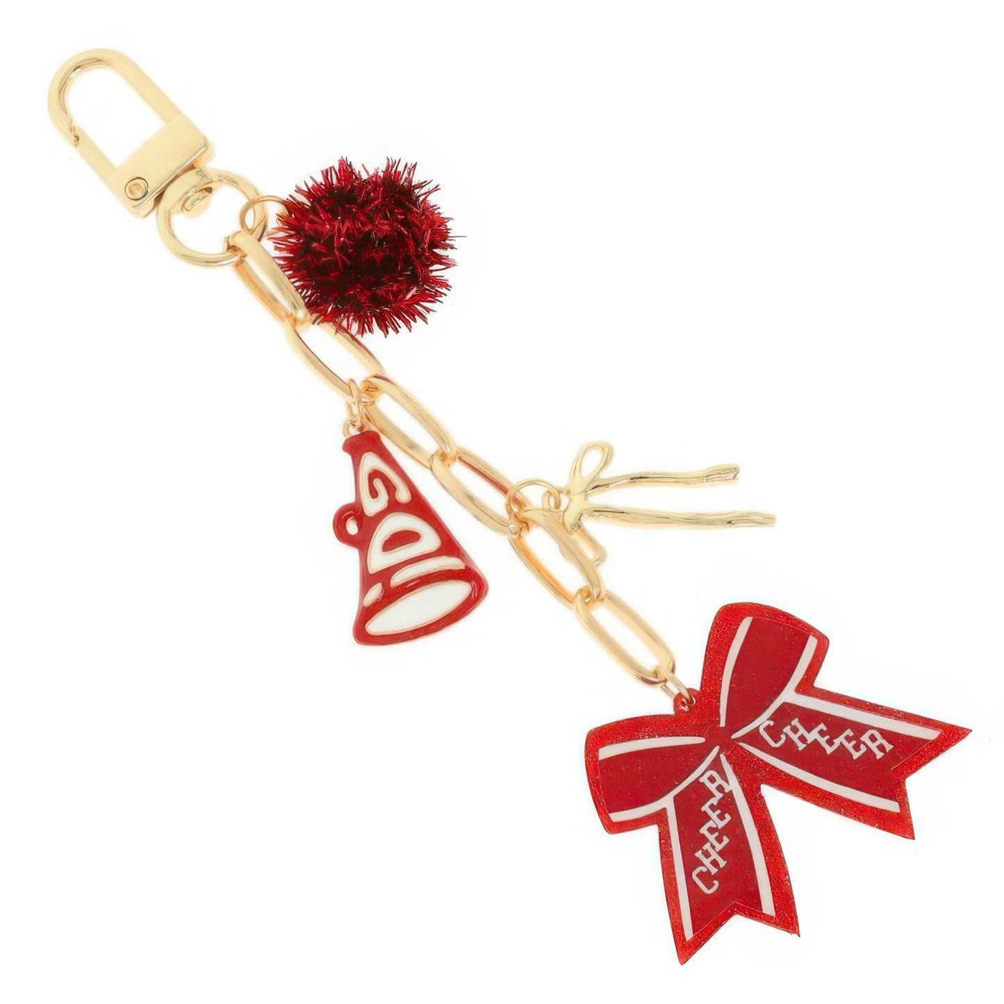 Cheer Themed Bag Charm Keychain