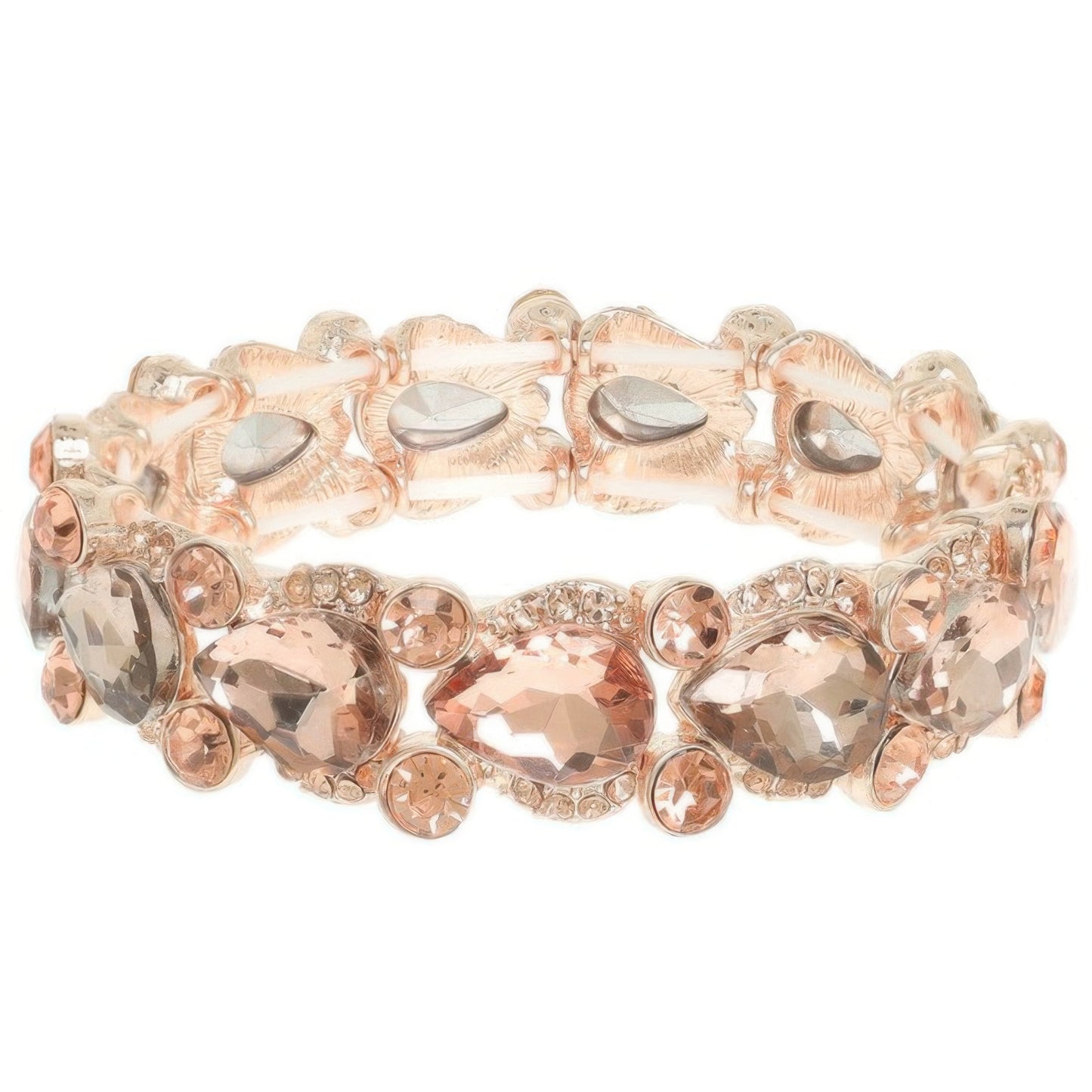 Round And Pear Cut Crystal Embellished Bracelet