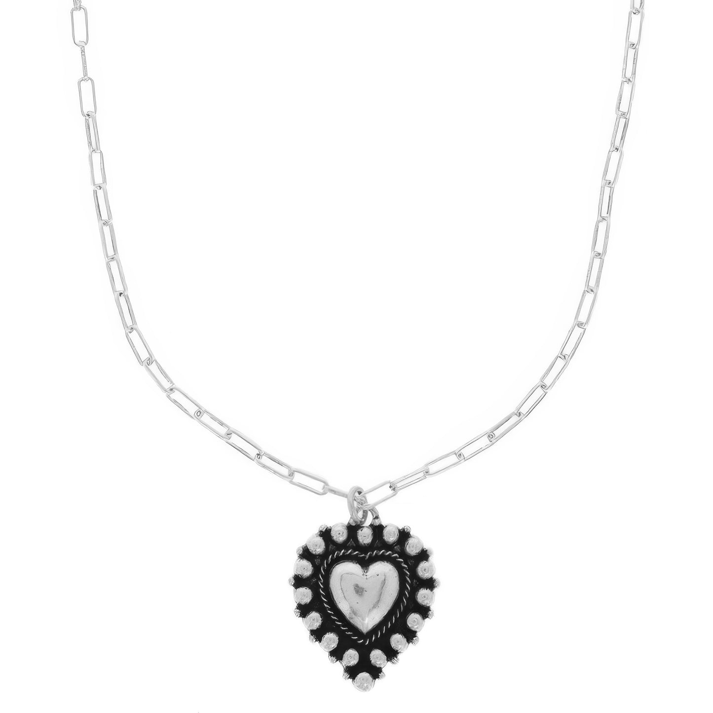 Western Bubble Heart Pendant Necklace