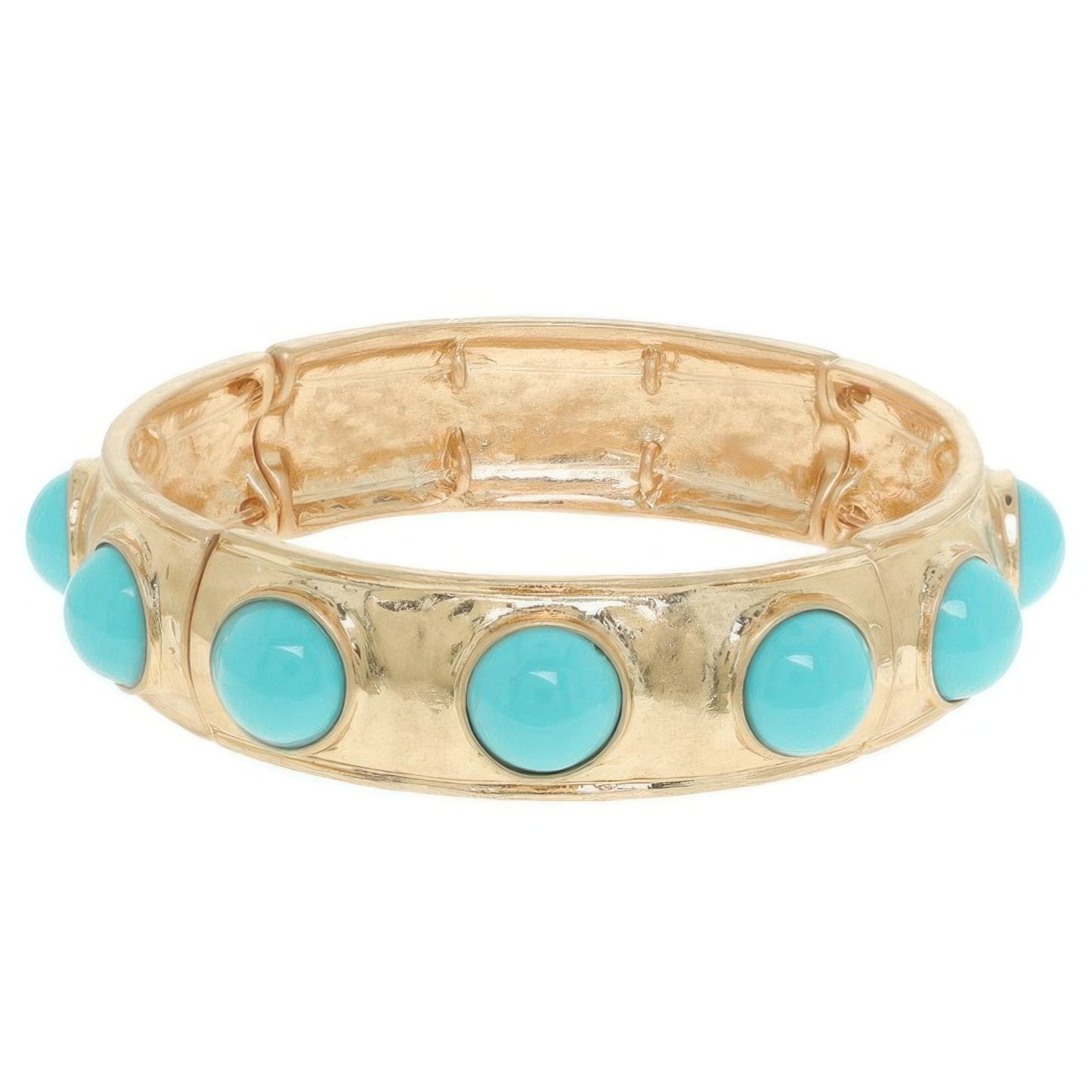 Bezel Set Cabochon Stretch Bangle