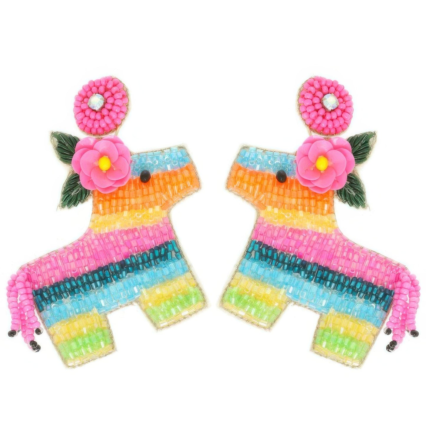 Aztec Deity Theme Donkey Pinata Earrings