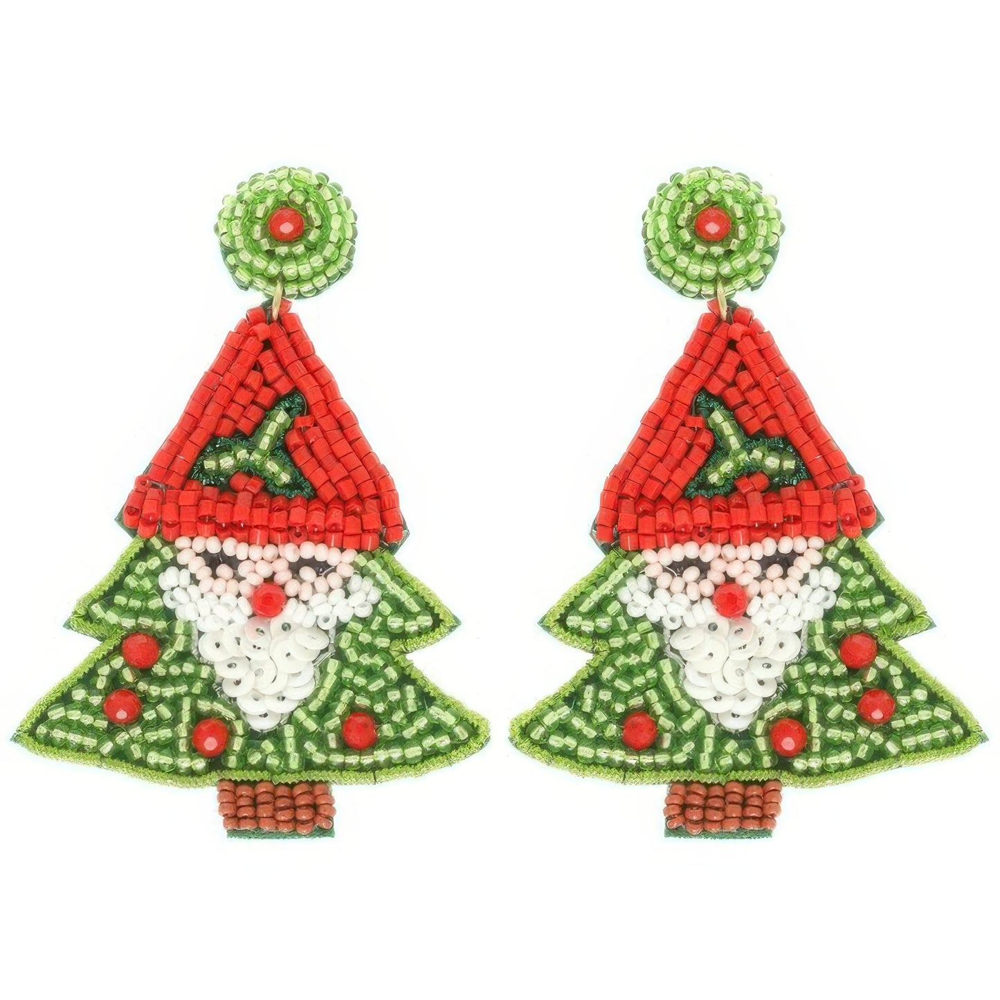 Christmas Santa Tree Post Earrings