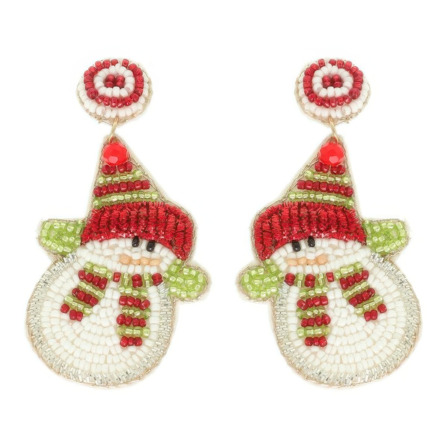 Christmas Scarfed Snowman Post Earrings