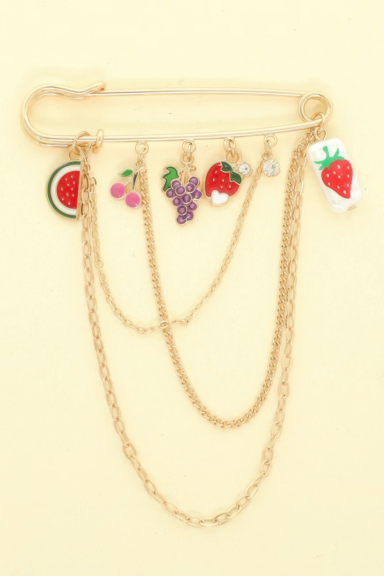 Multi Charm Safety Brooch Pin