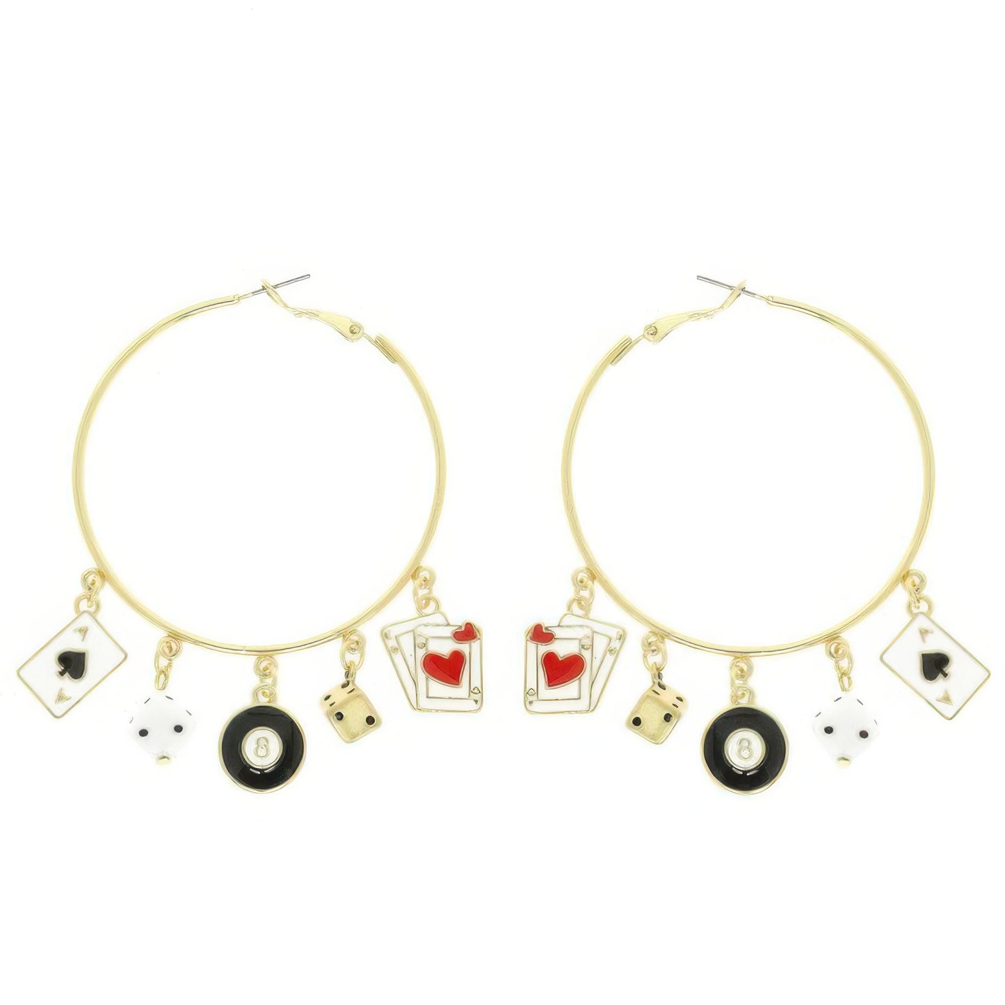 High Stakes Enamel Charm Hoop Earrings