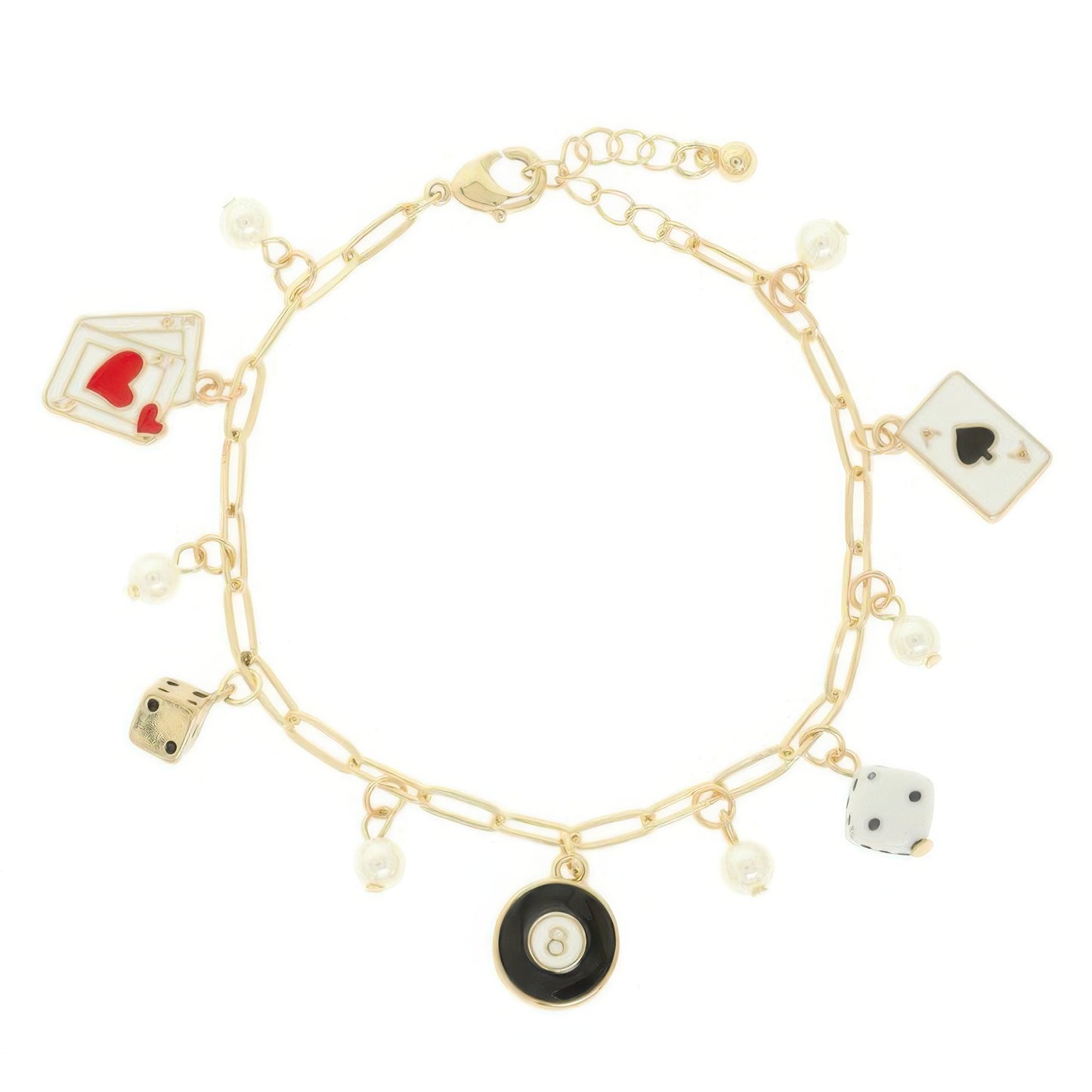 Game Night Theme Charm Bracelet