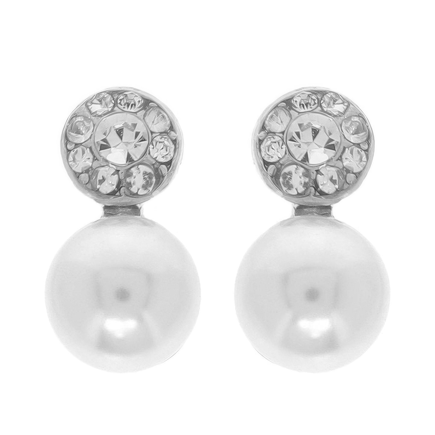Jeweled White Pearl Earrings