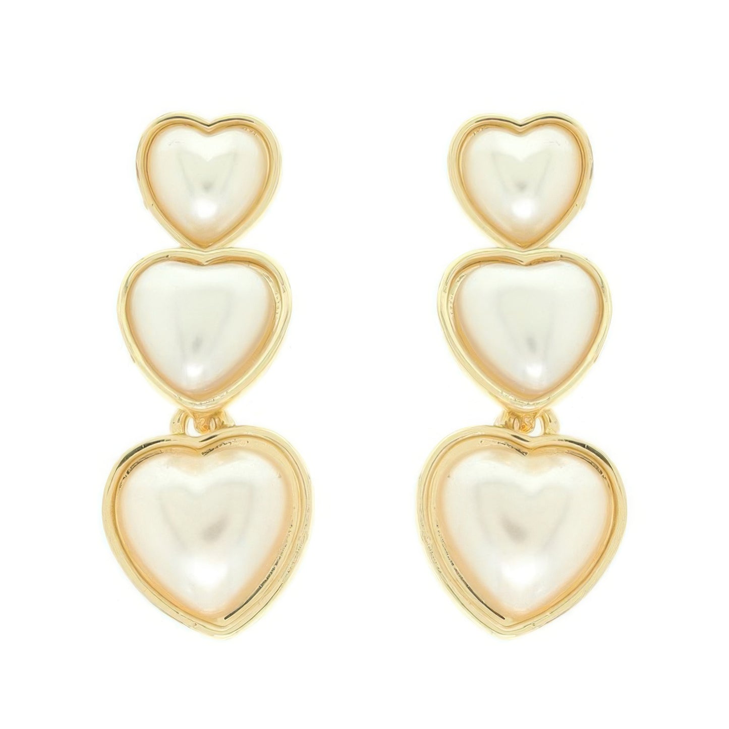 Jeweled Multi-tiered Heart Earrings