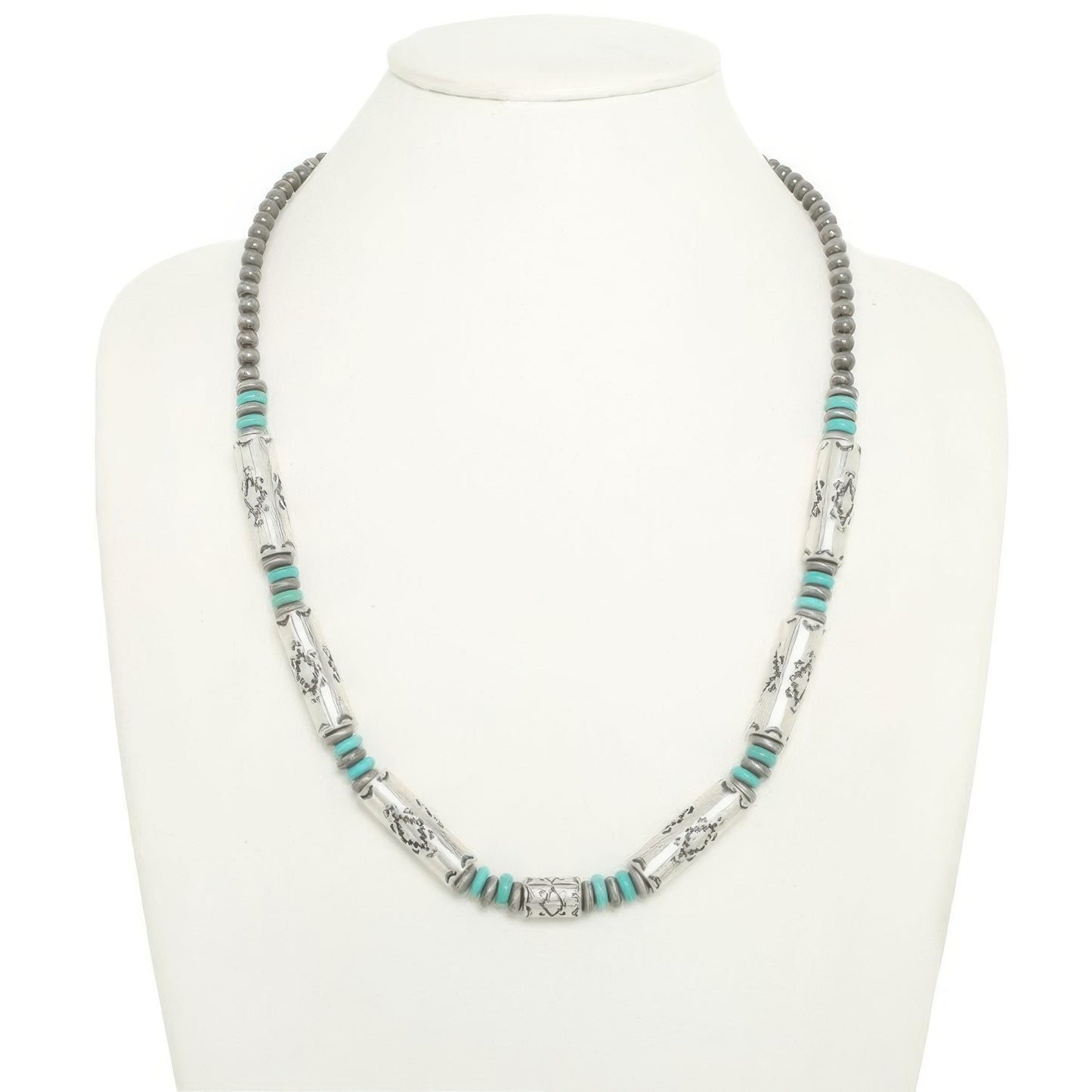 Western Theme Navajo Barrel Bead Necklace