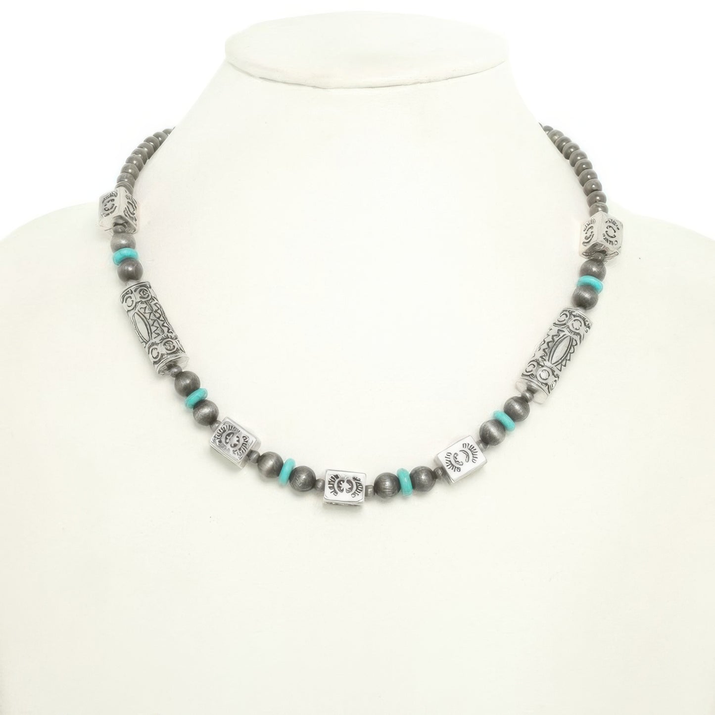 Western Theme Navajo Barrel Bead Necklace